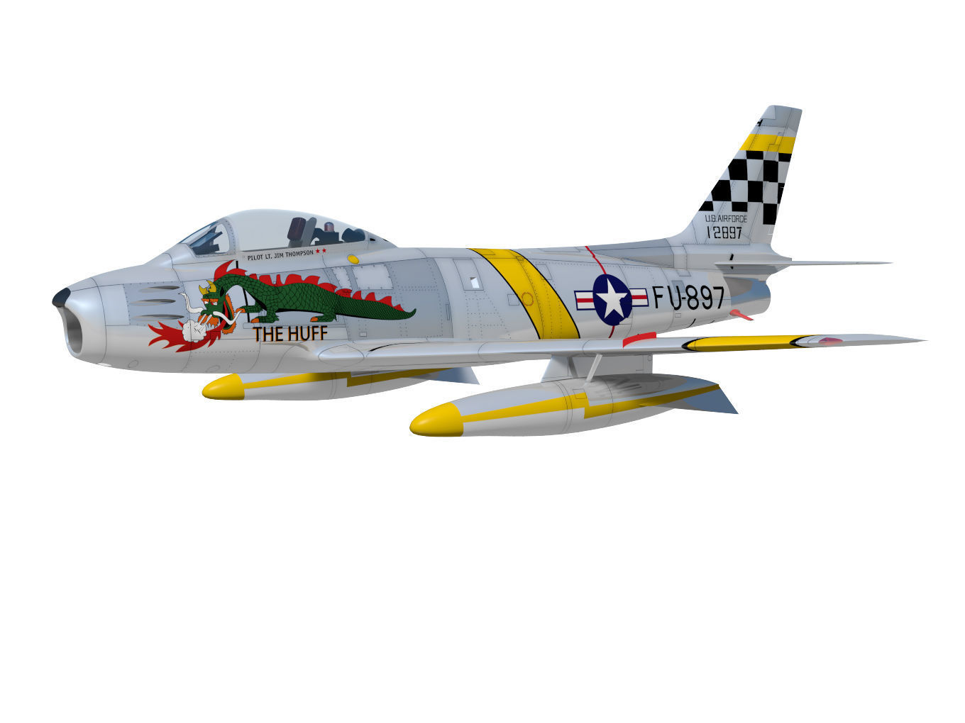 North American F-86 F Sabre 3D model_2