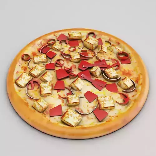 Paneer pizza 3d model 