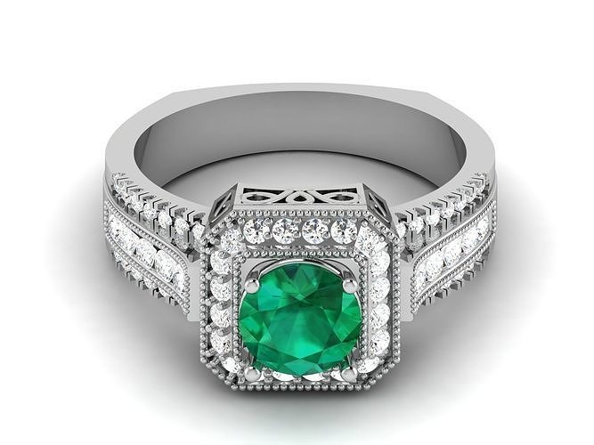 Women Solitaire Ring 3dm stl Render Detail 3D print model