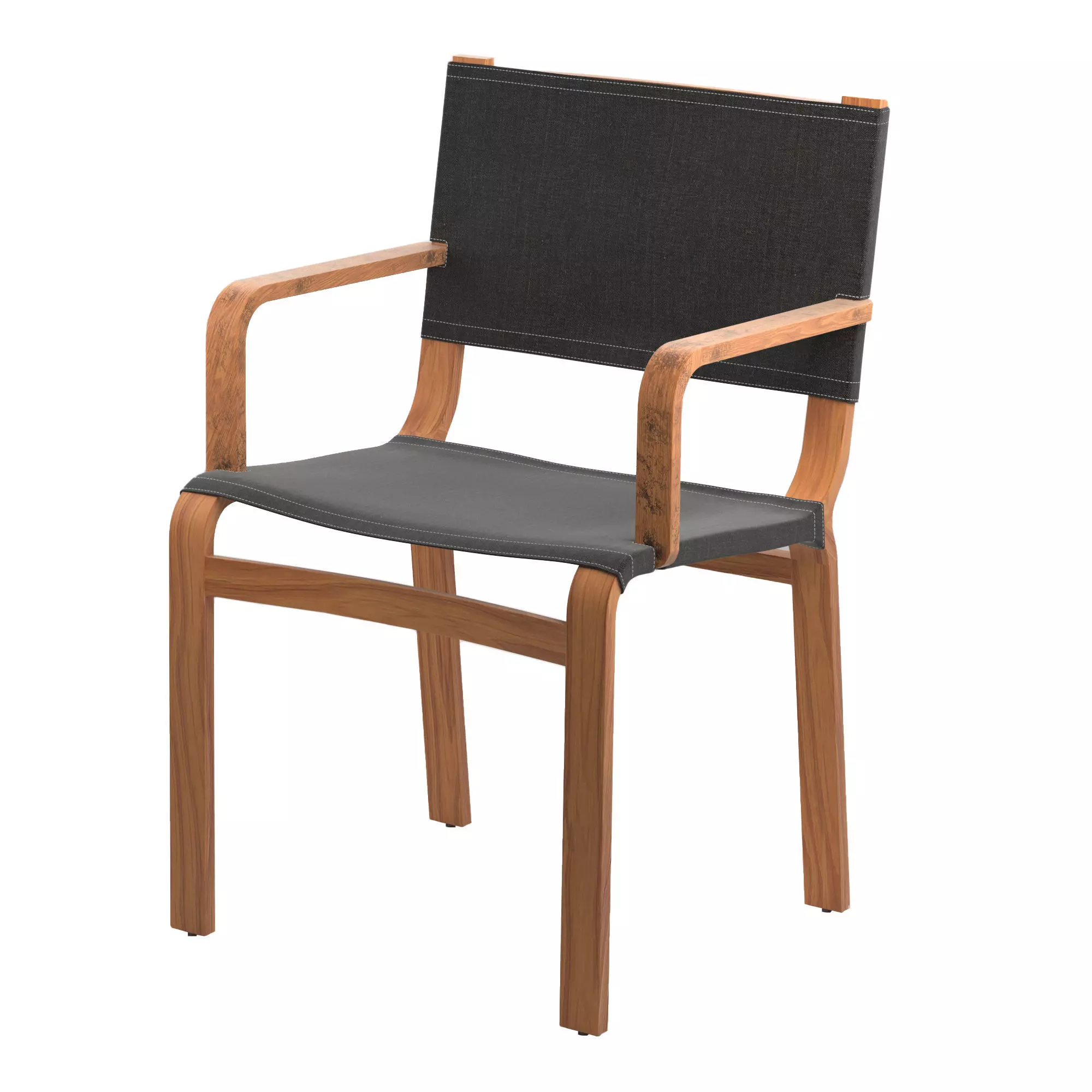 Bentwood Oak And Canvas Dining Chair 3D model
