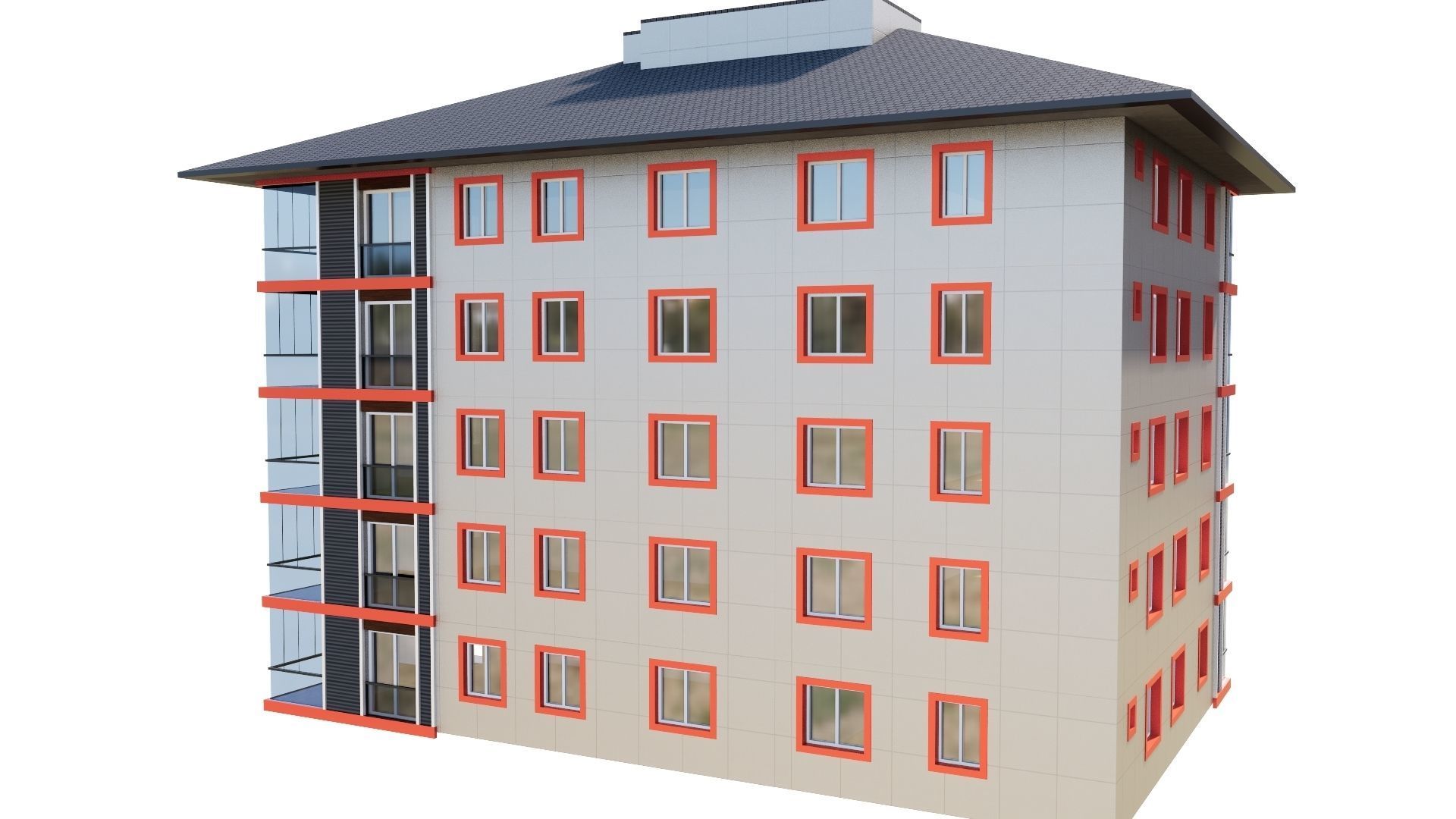 HOUSE 122 Low-poly 3D model_7