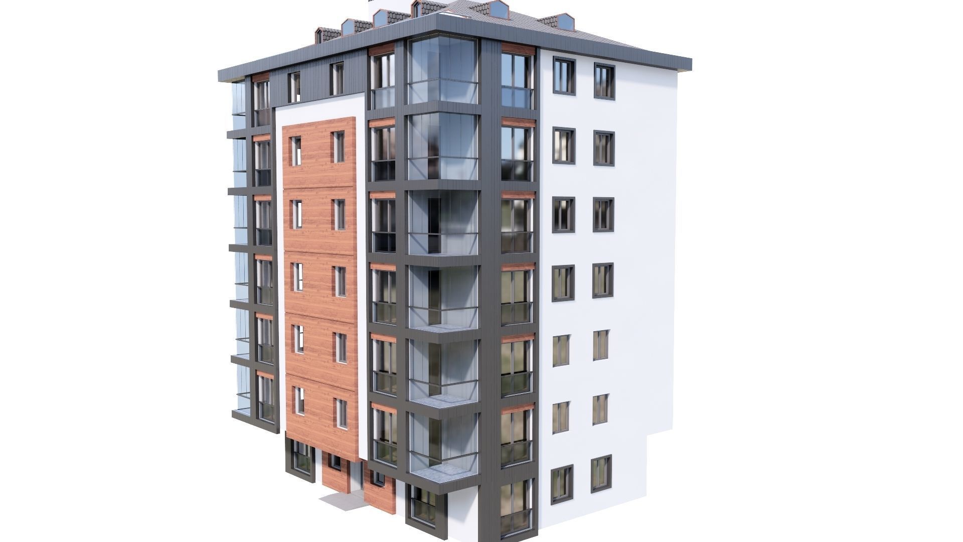 HOUSE 123 Low-poly 3D model_6