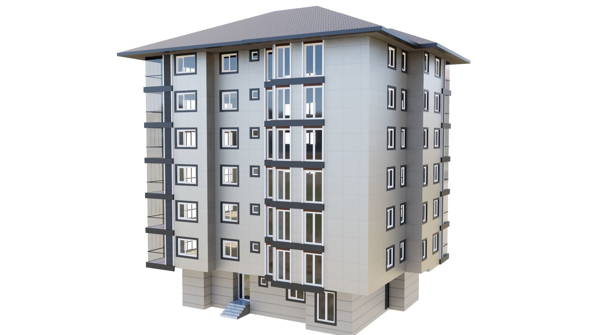 HOUSE 125 Low-poly 3D model_4