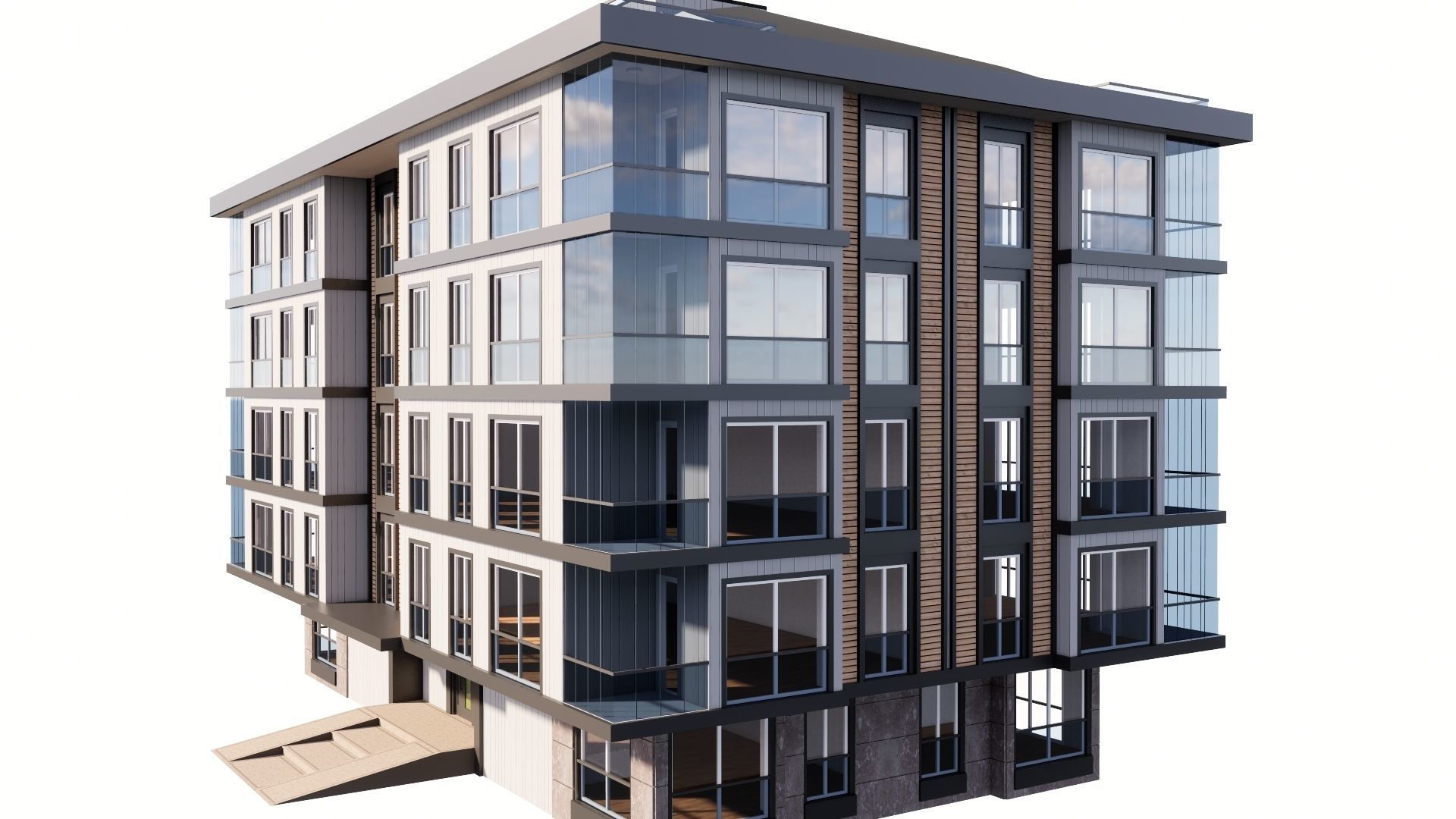 HOUSE 128 Low-poly 3D model_7