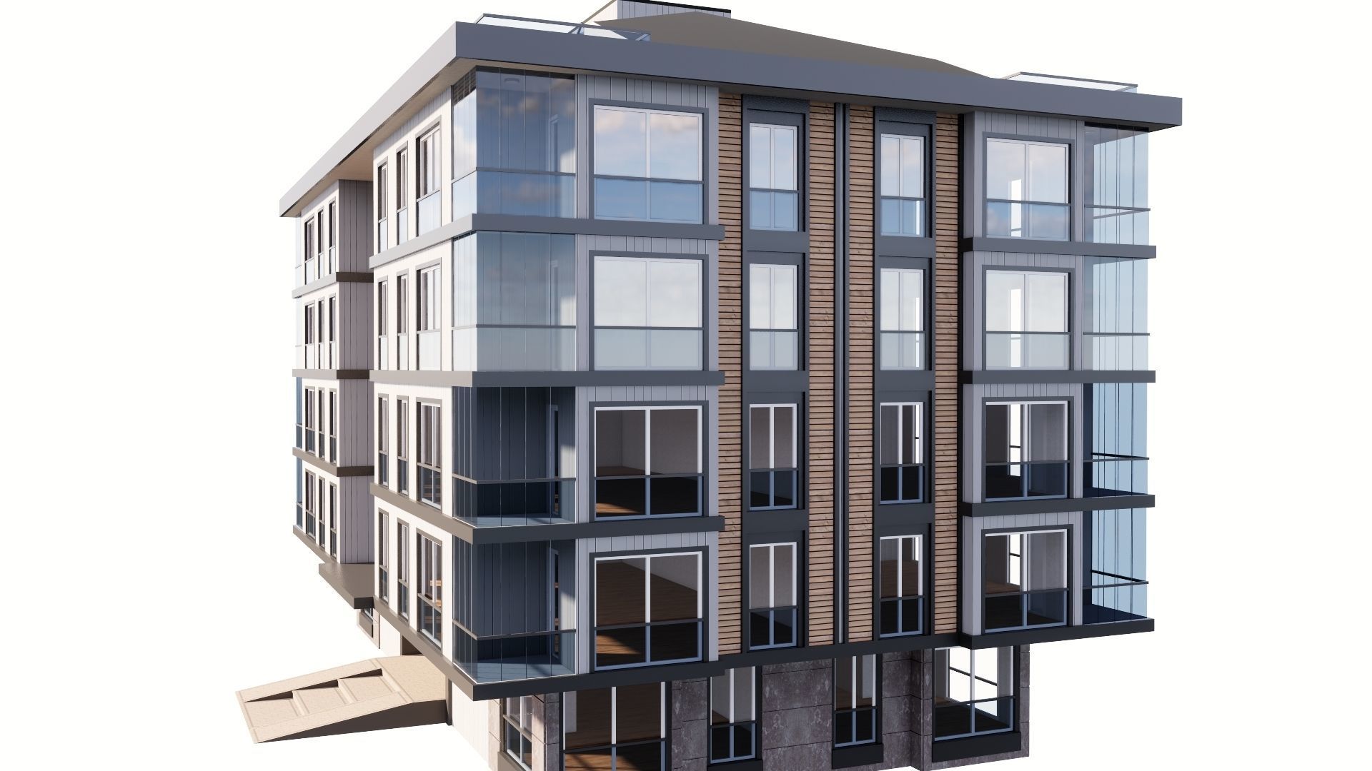 HOUSE 128 Low-poly 3D model_2