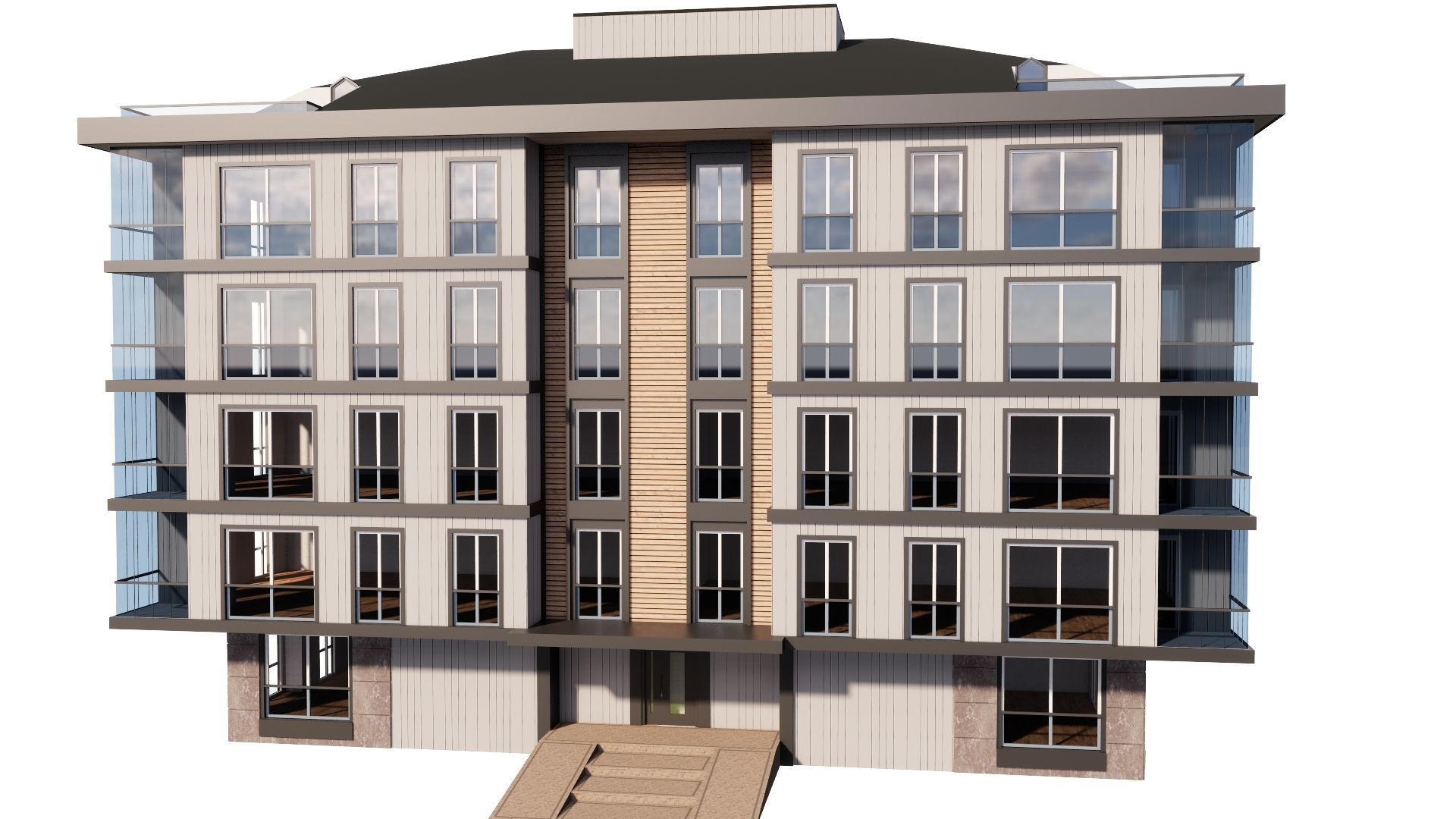 HOUSE 128 Low-poly 3D model_35