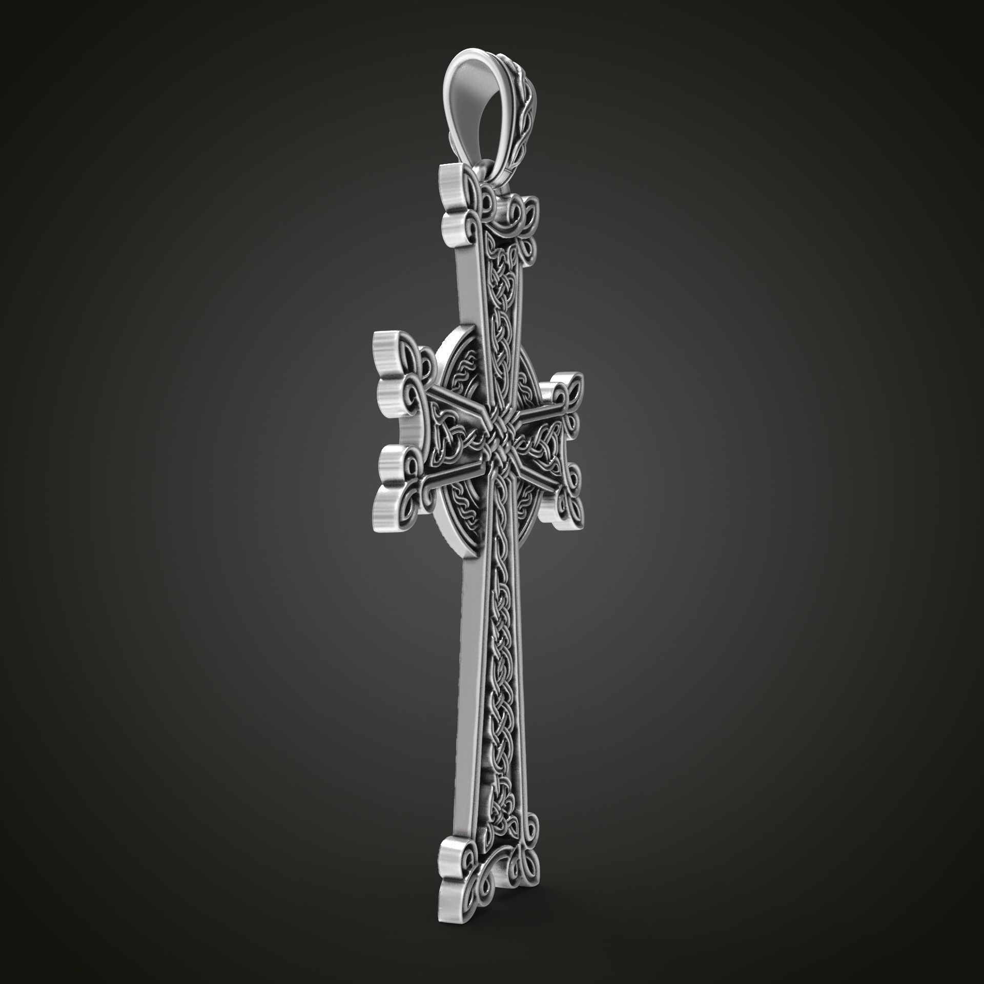 Khachkar Armenian cross 3D print model_21