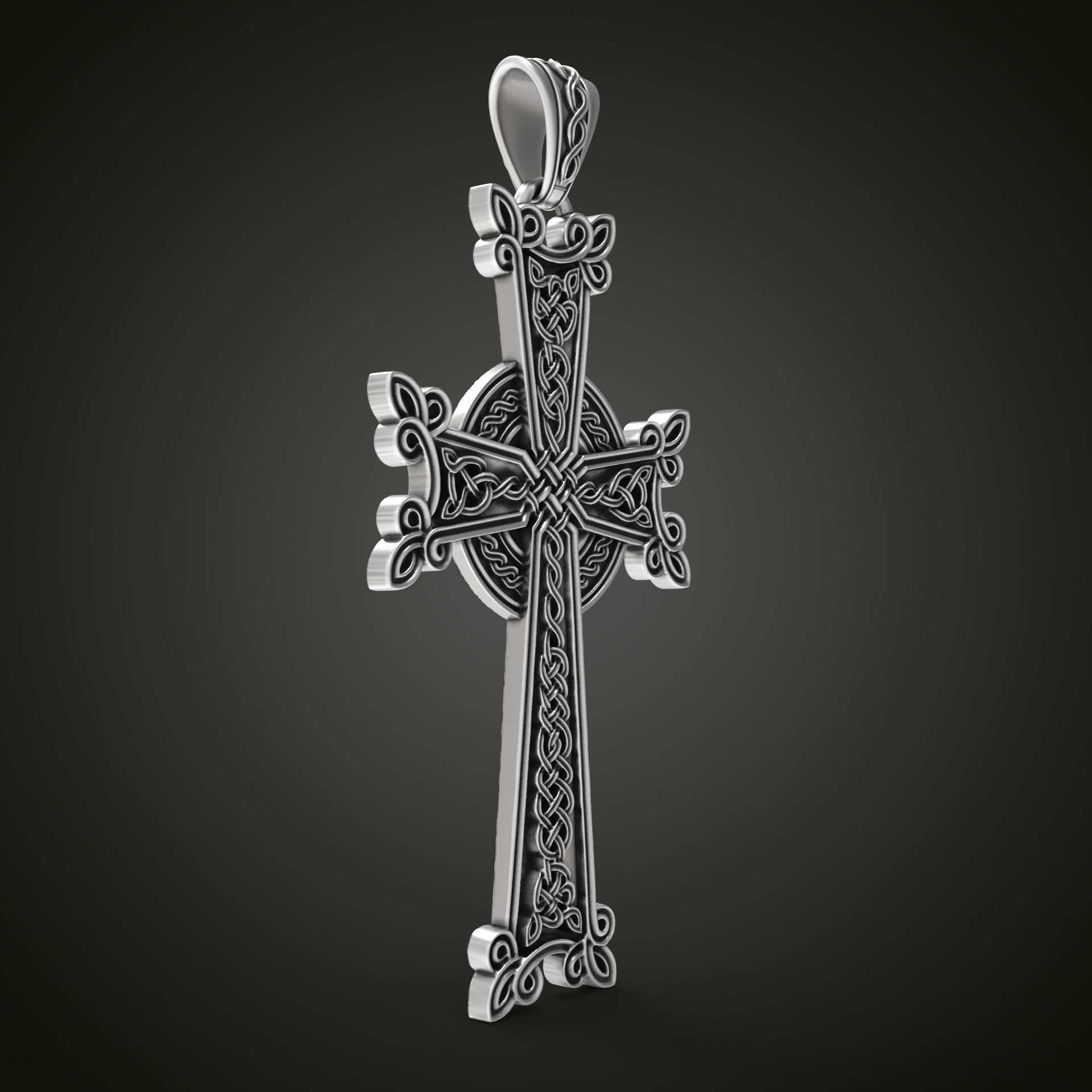 Khachkar Armenian cross 3D print model_22