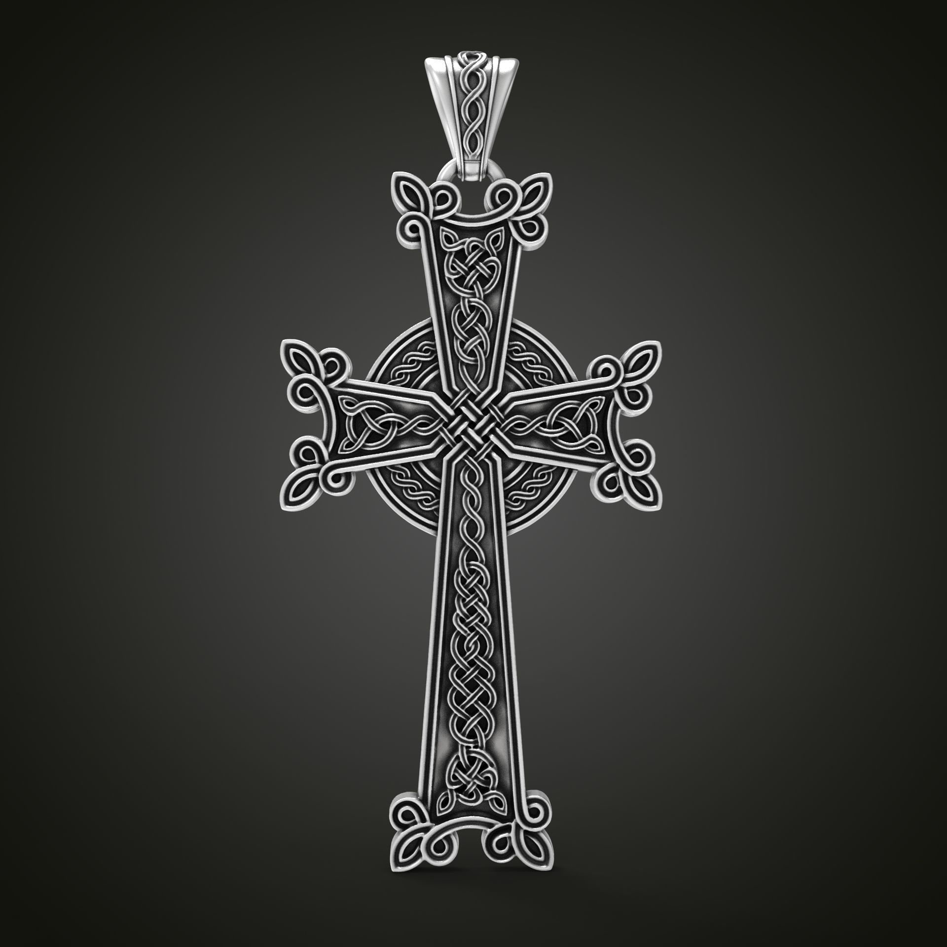 Khachkar Armenian cross 3D print model_25