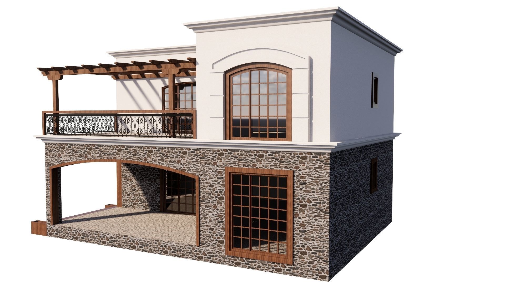 HOUSE 130 Low-poly 3D model_38