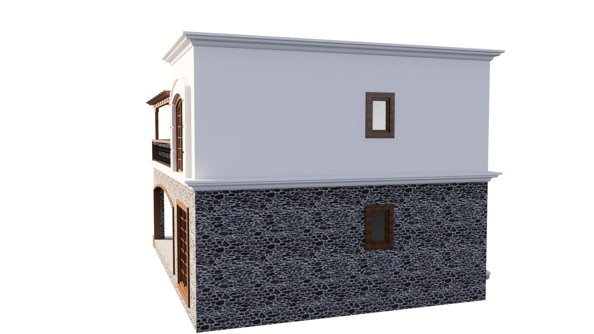 HOUSE 130 Low-poly 3D model_6