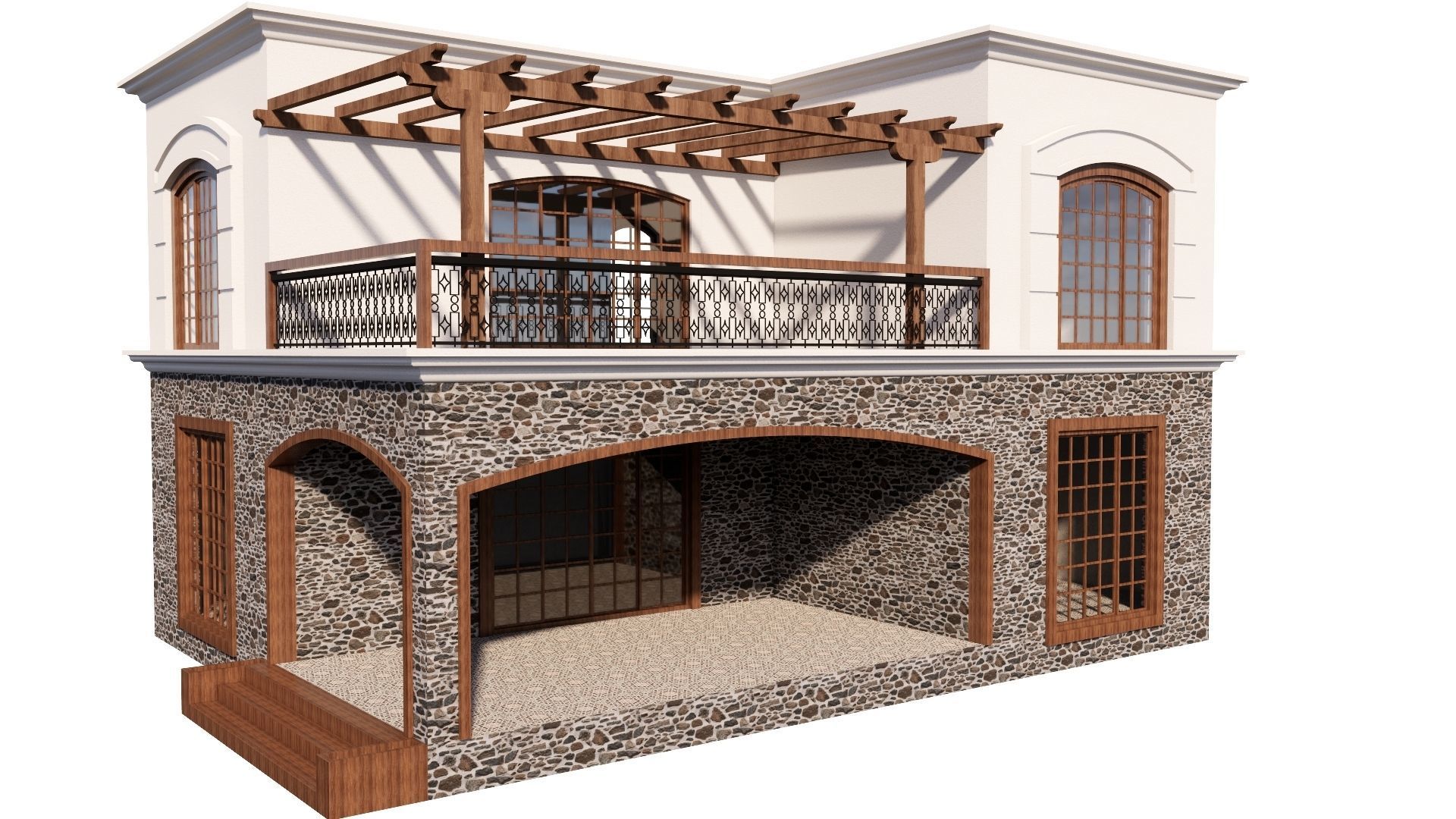 HOUSE 130 Low-poly 3D model_29