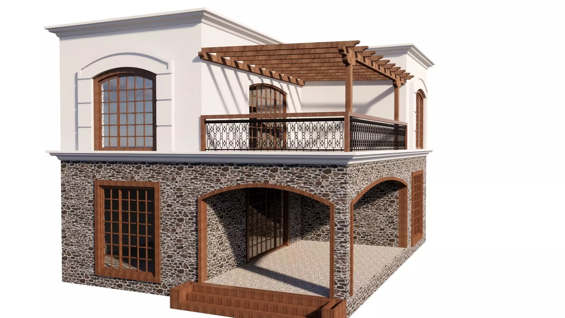 HOUSE 130 Low-poly 3D model_0