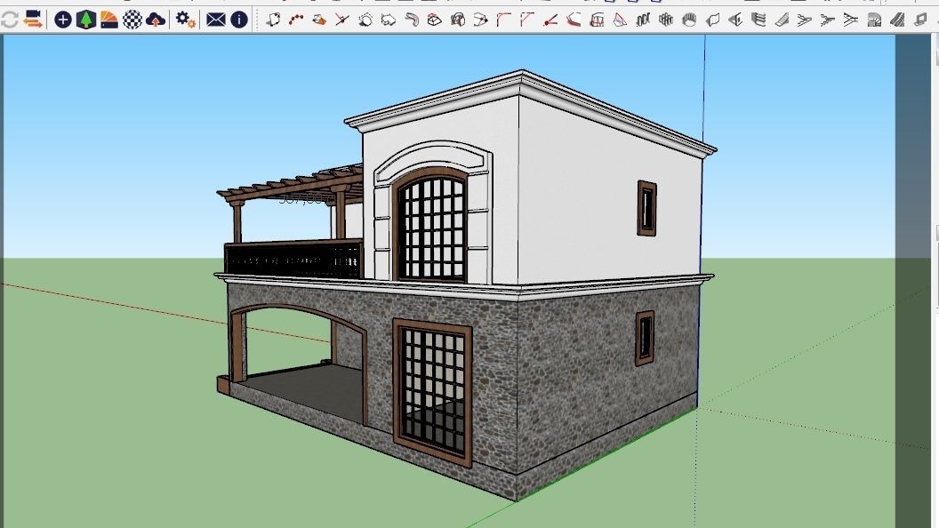 HOUSE 130 Low-poly 3D model_1