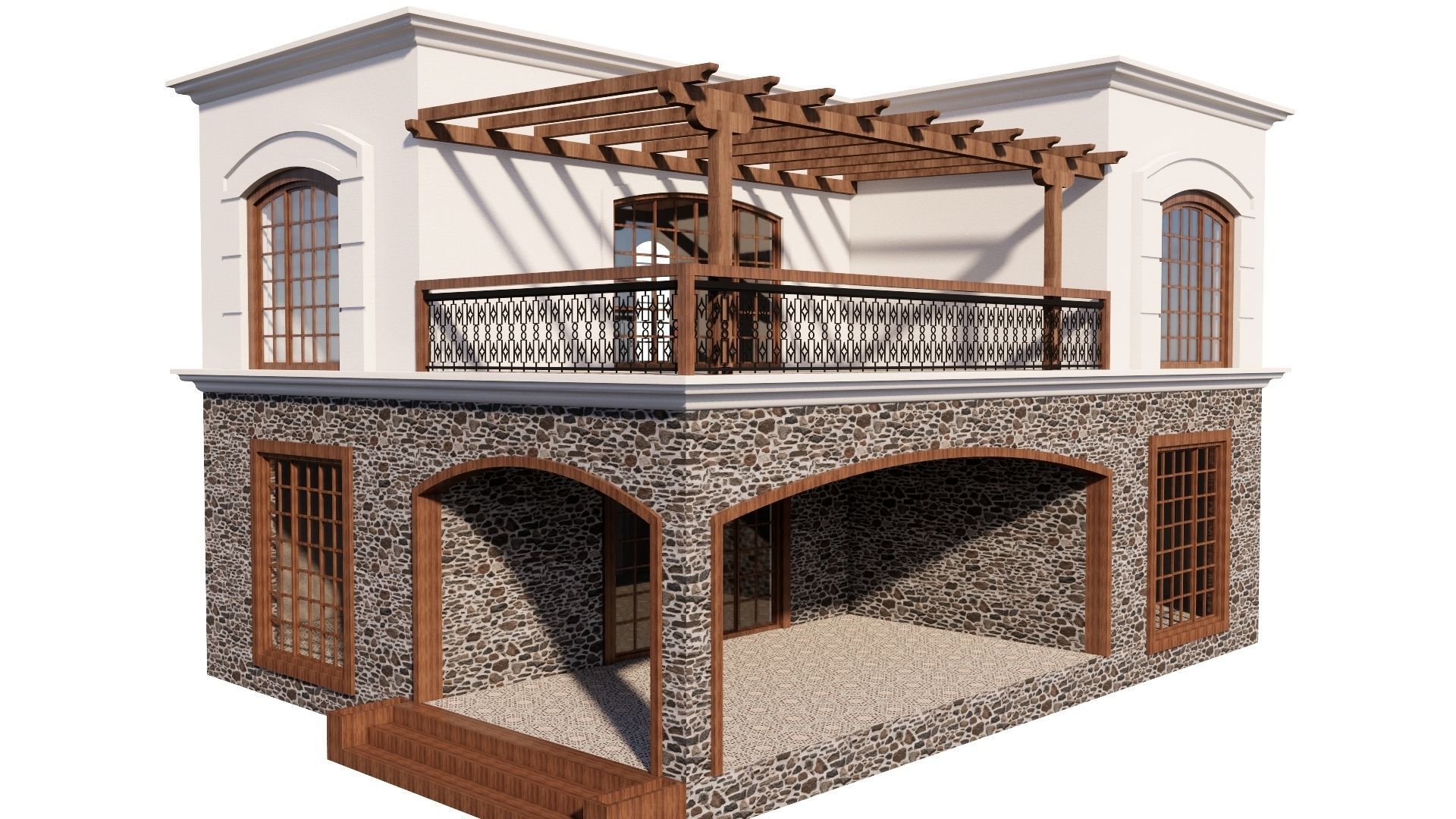 HOUSE 130 Low-poly 3D model_26