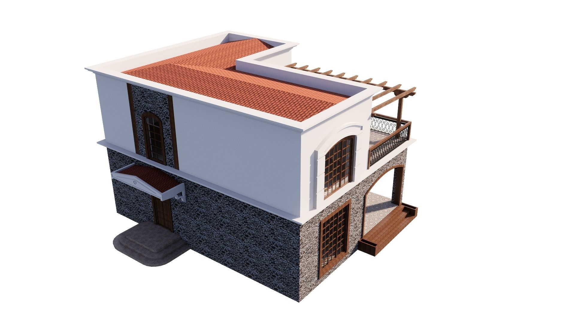 HOUSE 130 Low-poly 3D model_22