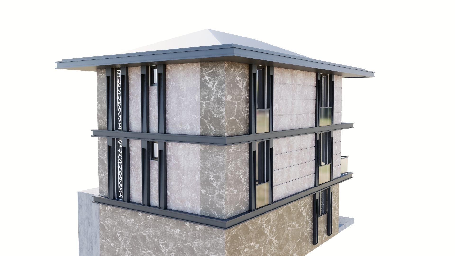 HOUSE 131 Low-poly 3D model_9