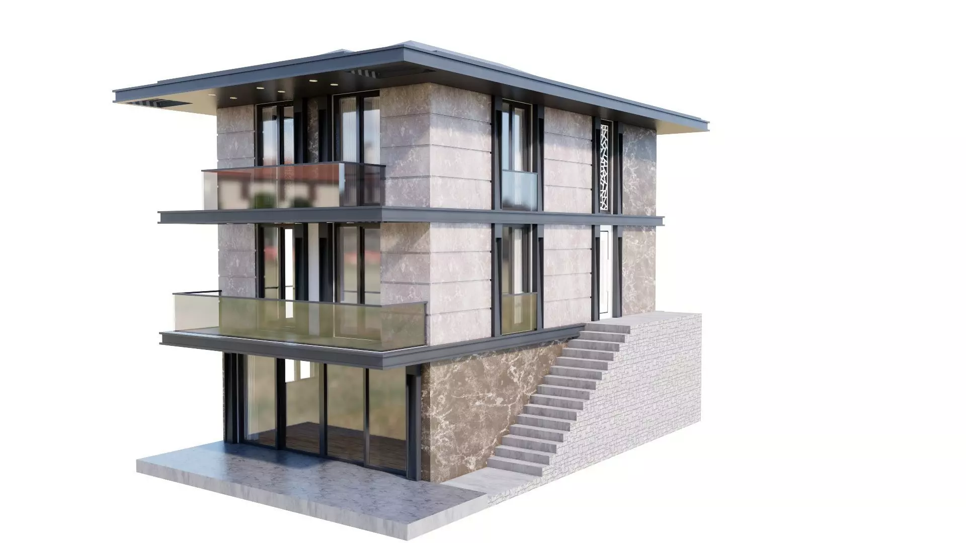 HOUSE 131 Low-poly 3D model_0