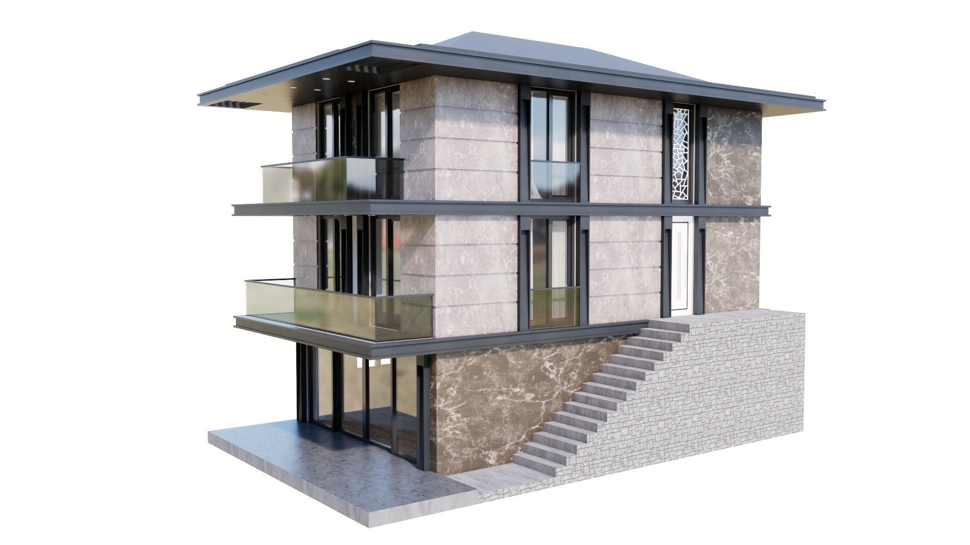 HOUSE 131 Low-poly 3D model_26