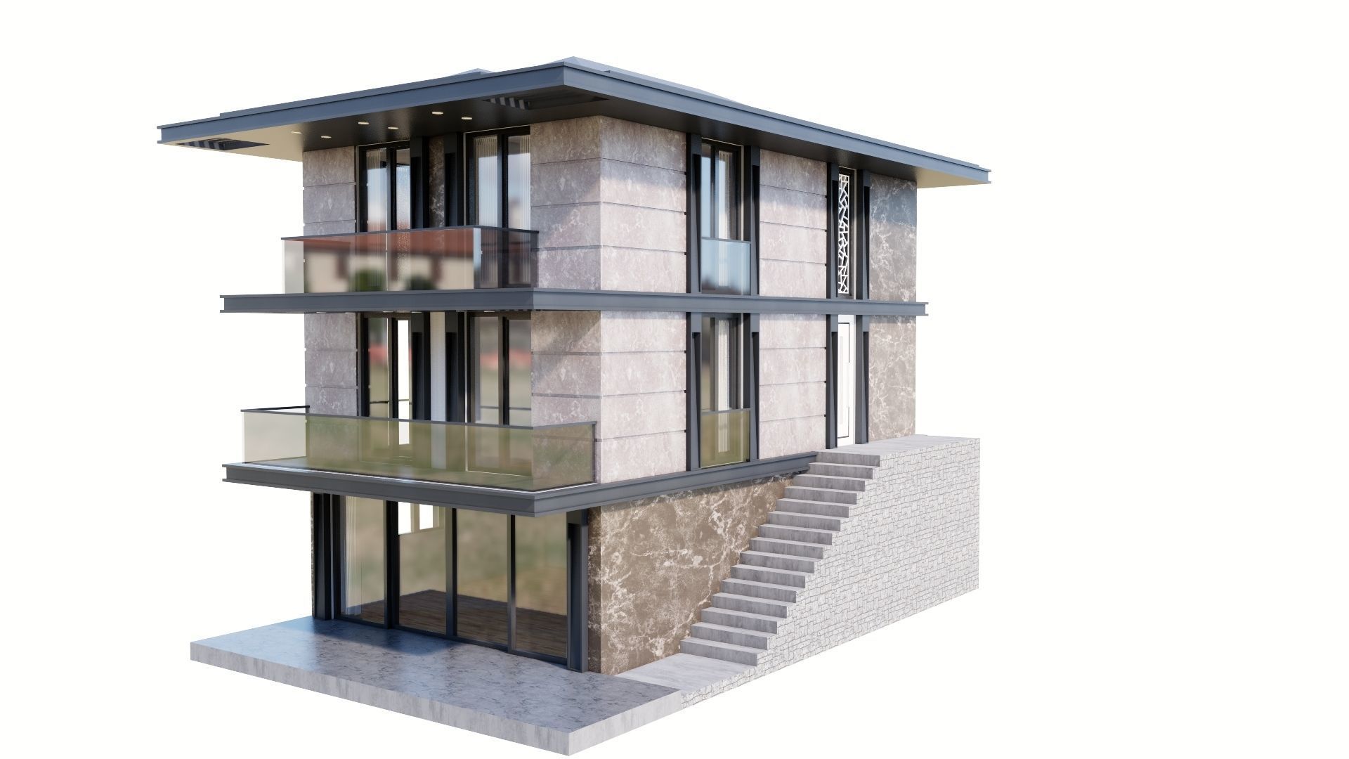 HOUSE 131 Low-poly 3D model_4