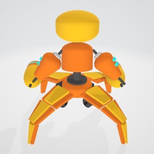 robot orange Free 3D model_2