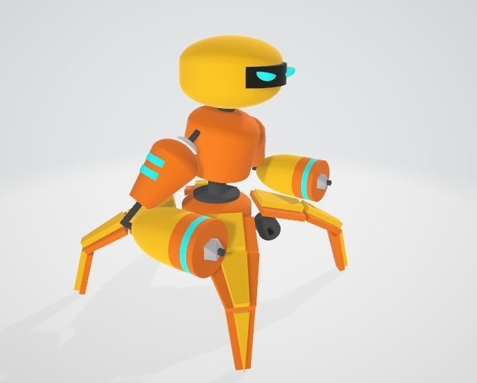 robot orange Free 3D model_1