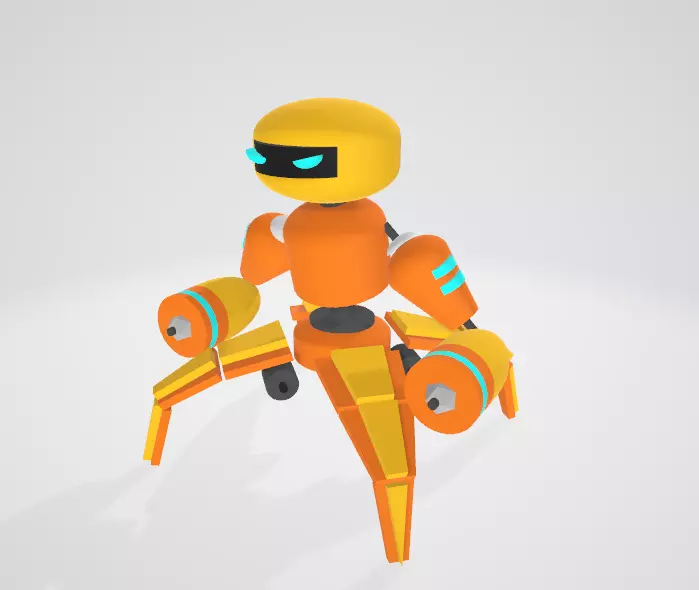 robot orange Free 3D model_0
