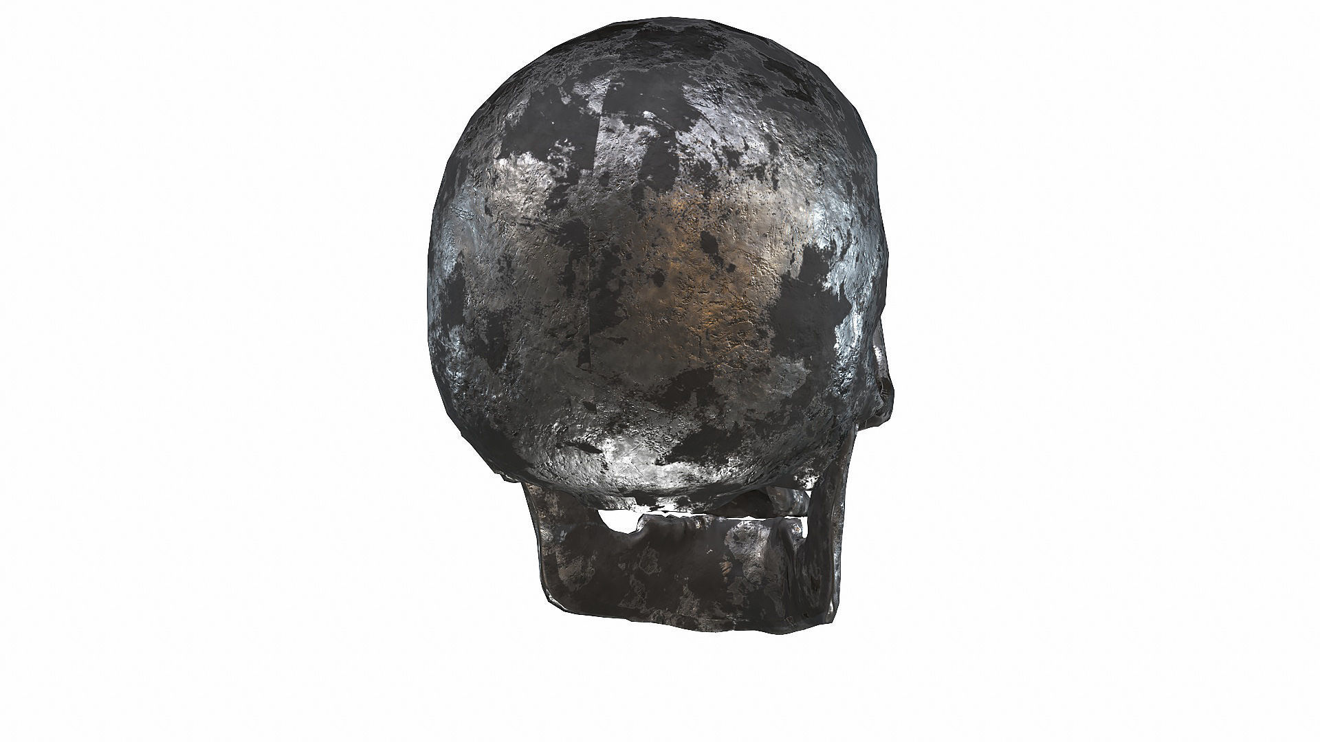 Skull LOW-POLY metal Low-poly 3D model_39