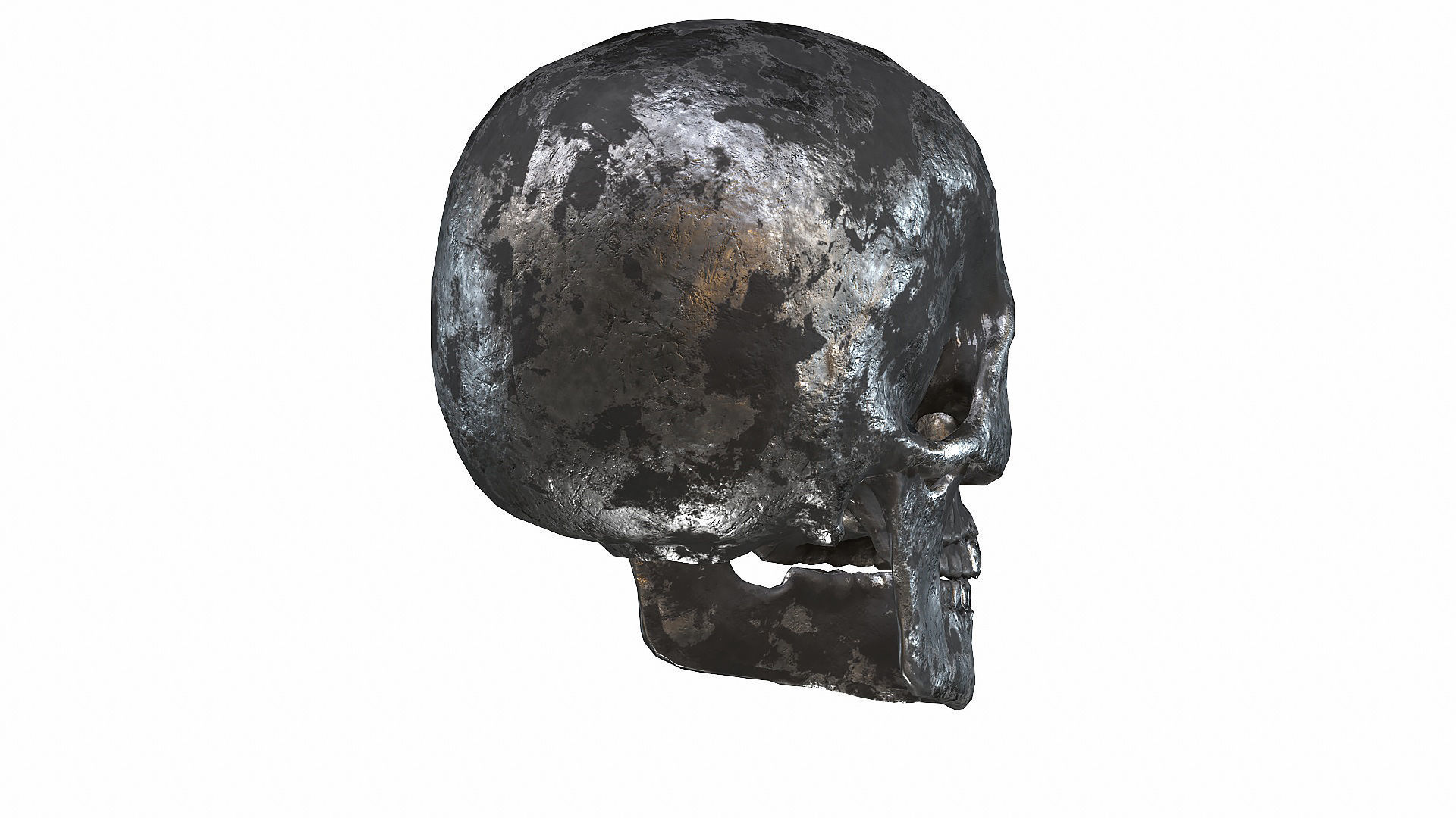 Skull LOW-POLY metal Low-poly 3D model_41