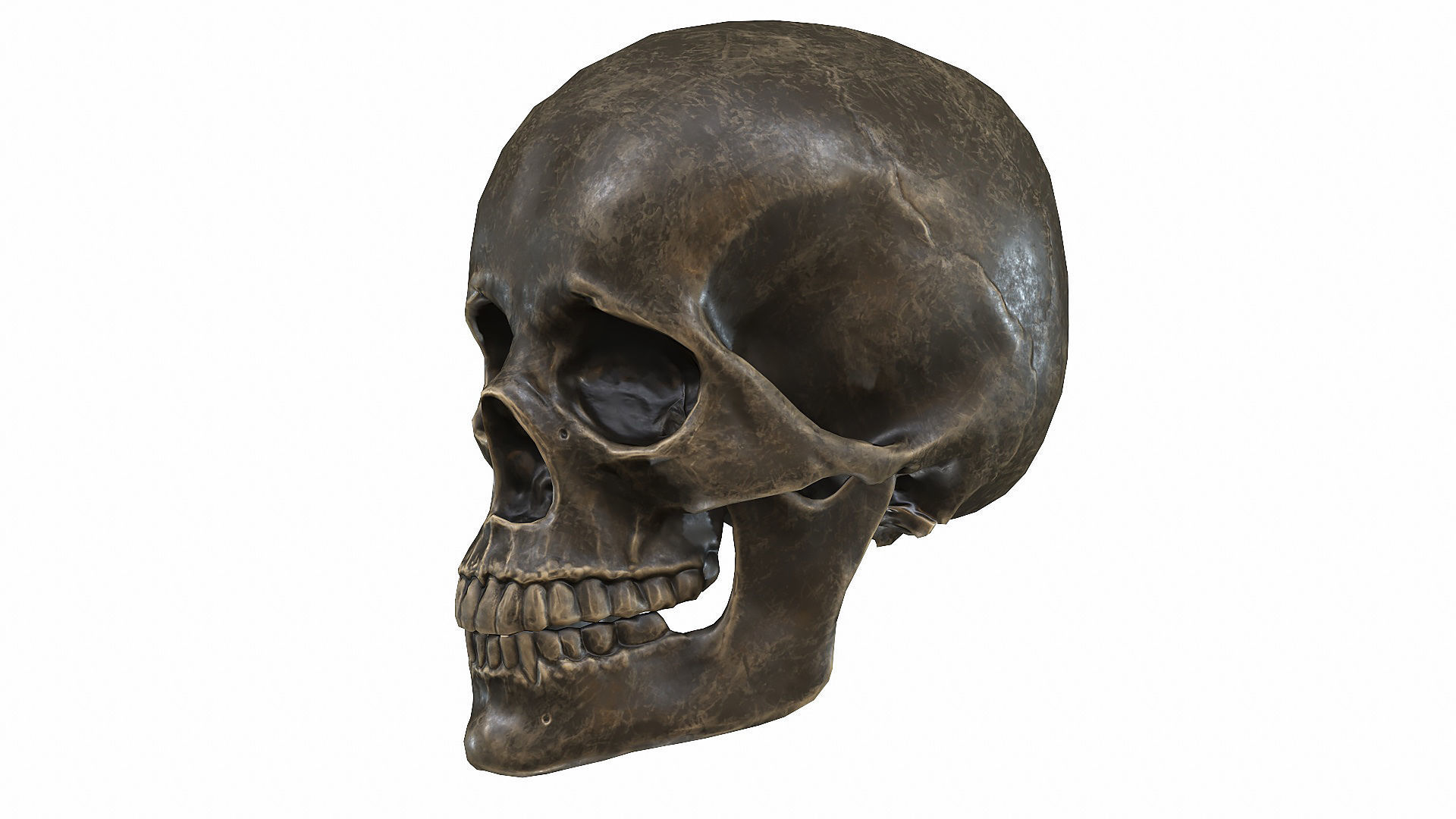 Skull LOW-POLY metal Low-poly 3D model_16