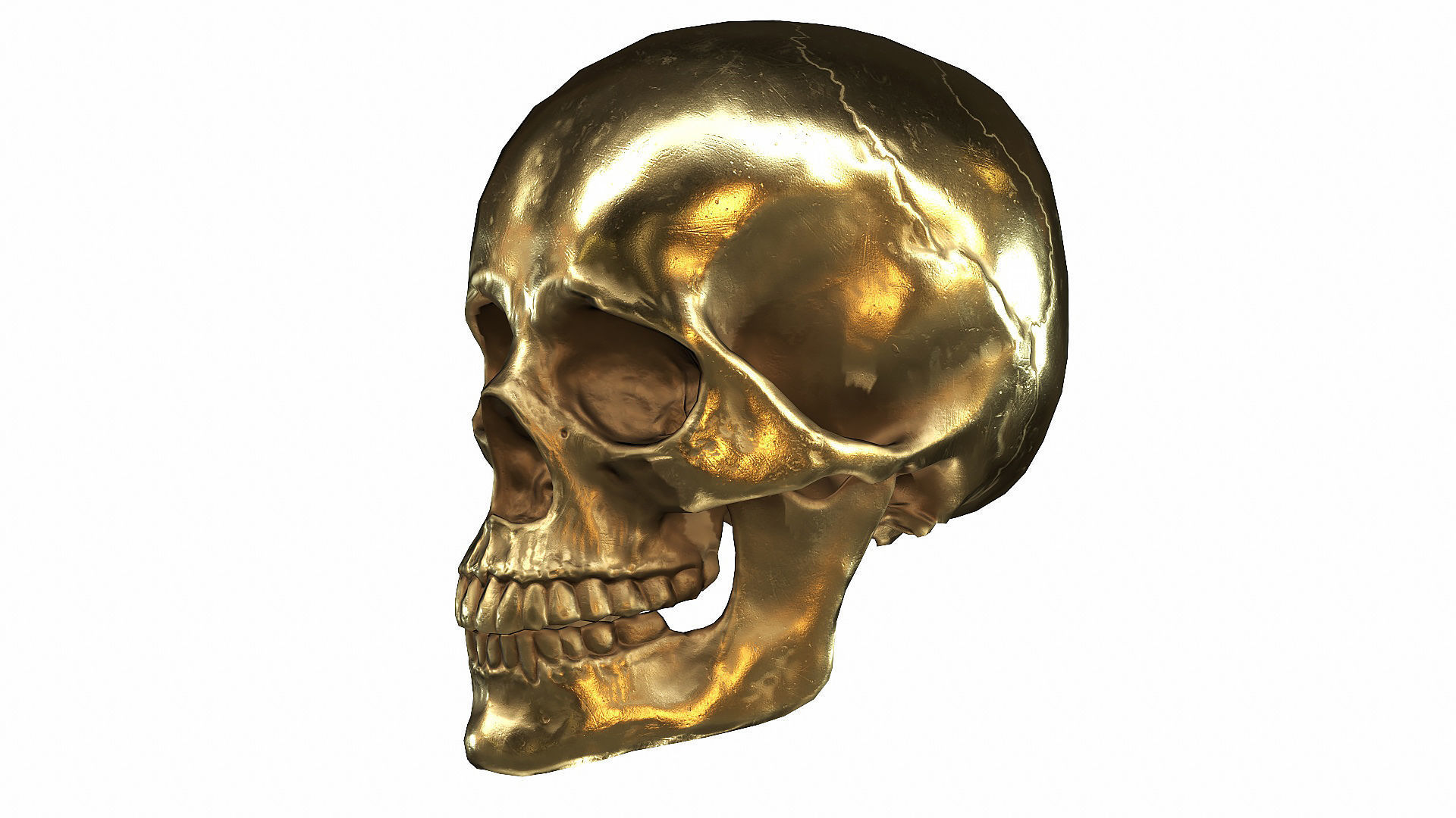 Skull LOW-POLY metal Low-poly 3D model_84