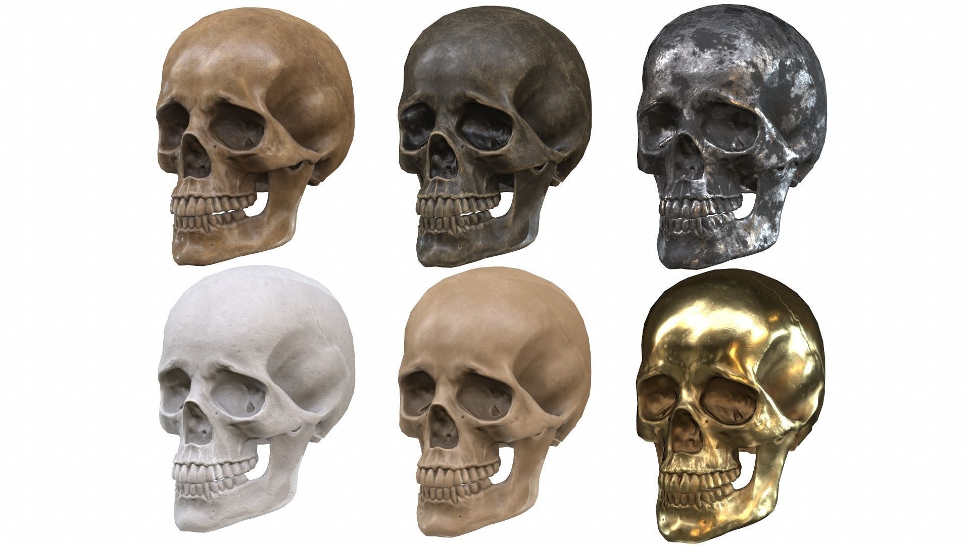 Skull LOW-POLY metal Low-poly 3D model_89