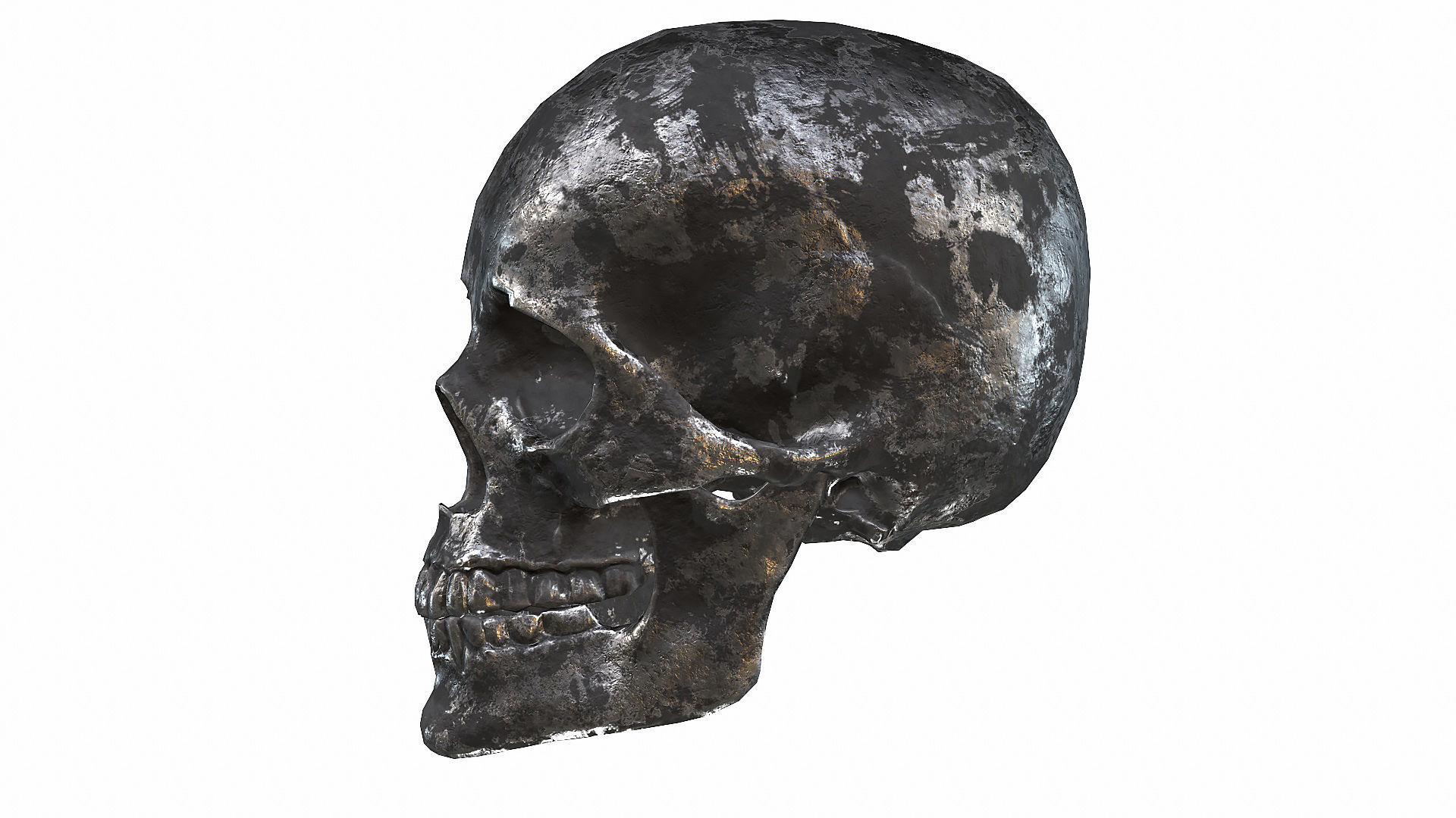 Skull LOW-POLY metal Low-poly 3D model_29