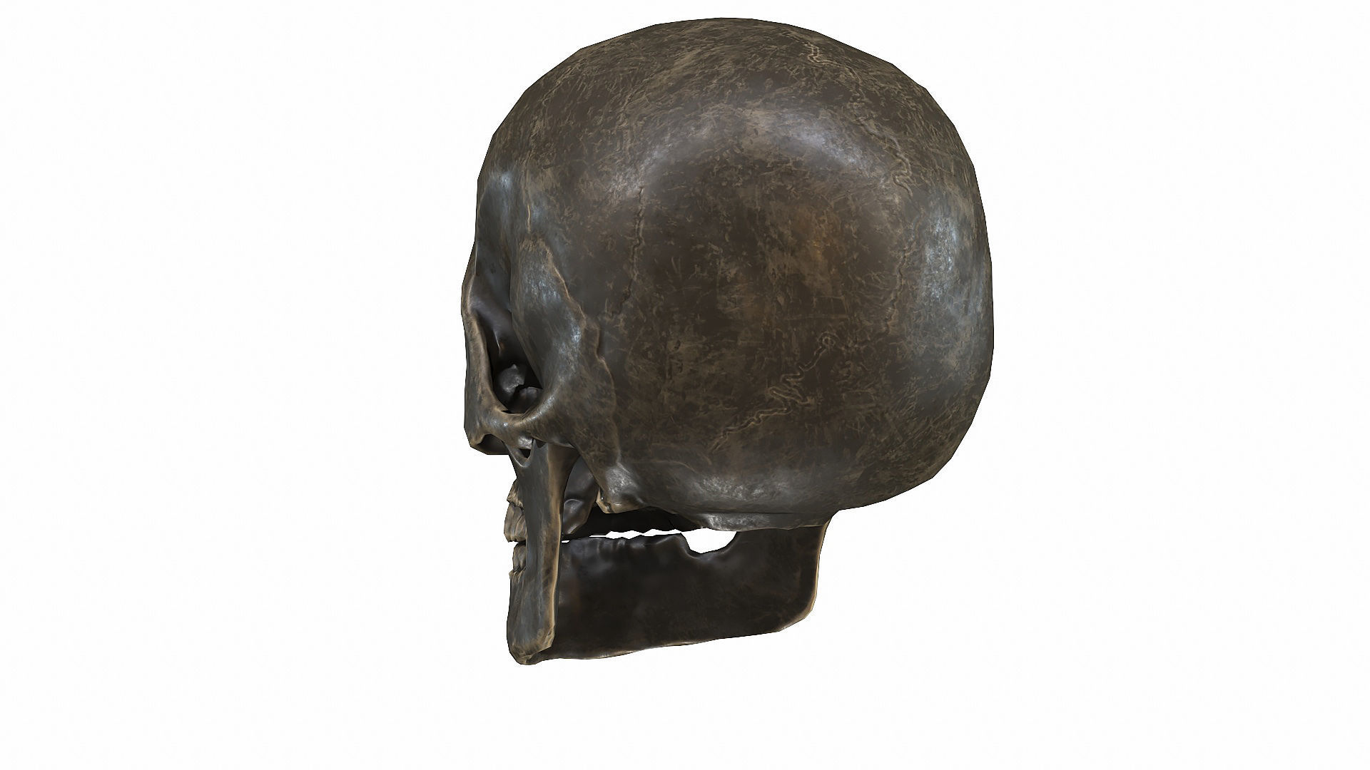 Skull LOW-POLY metal Low-poly 3D model_20