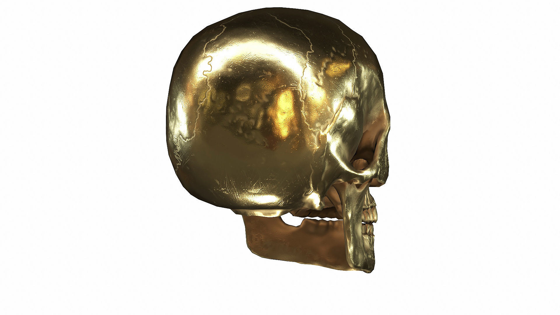 Skull LOW-POLY metal Low-poly 3D model_93