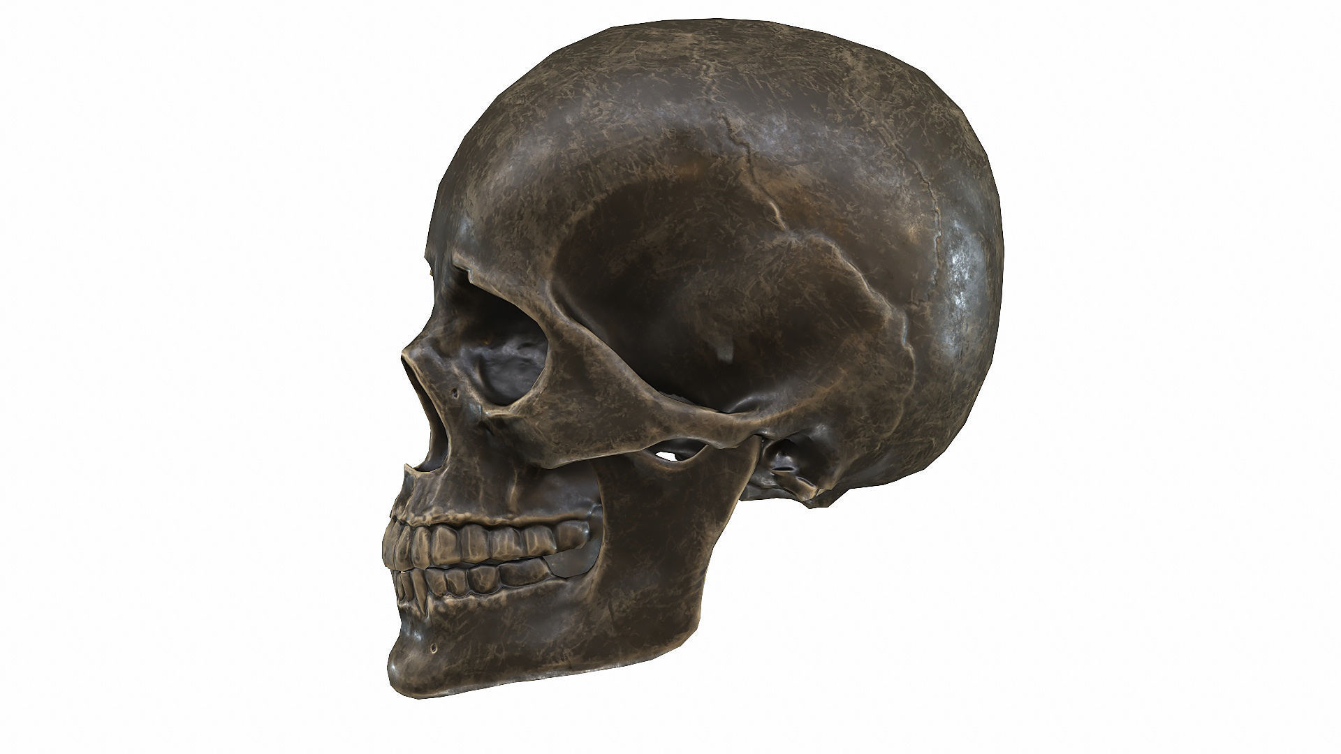 Skull LOW-POLY metal Low-poly 3D model_23