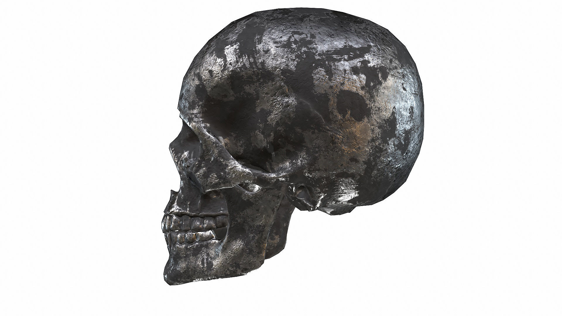 Skull LOW-POLY metal Low-poly 3D model_42