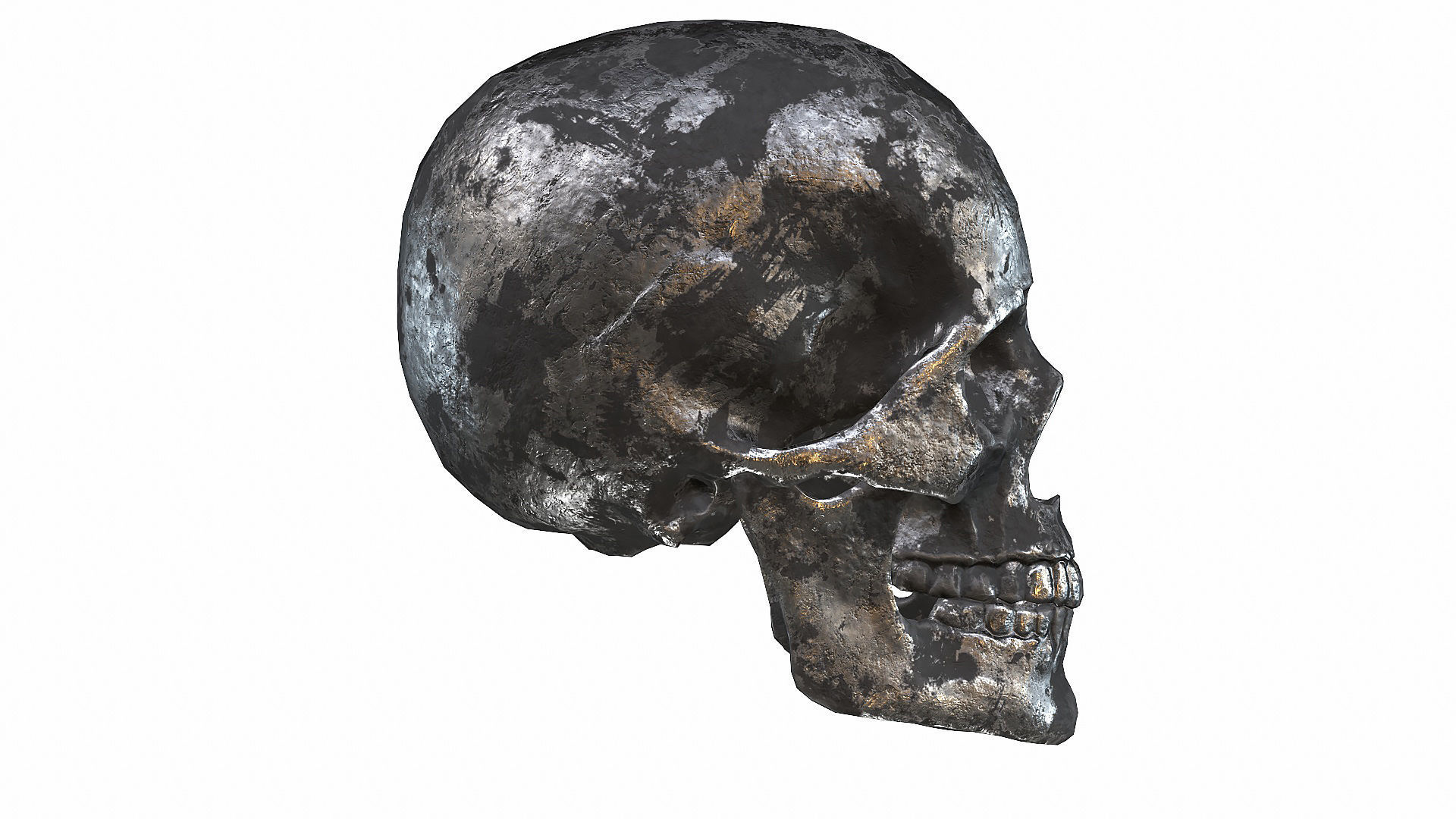 Skull LOW-POLY metal Low-poly 3D model_45