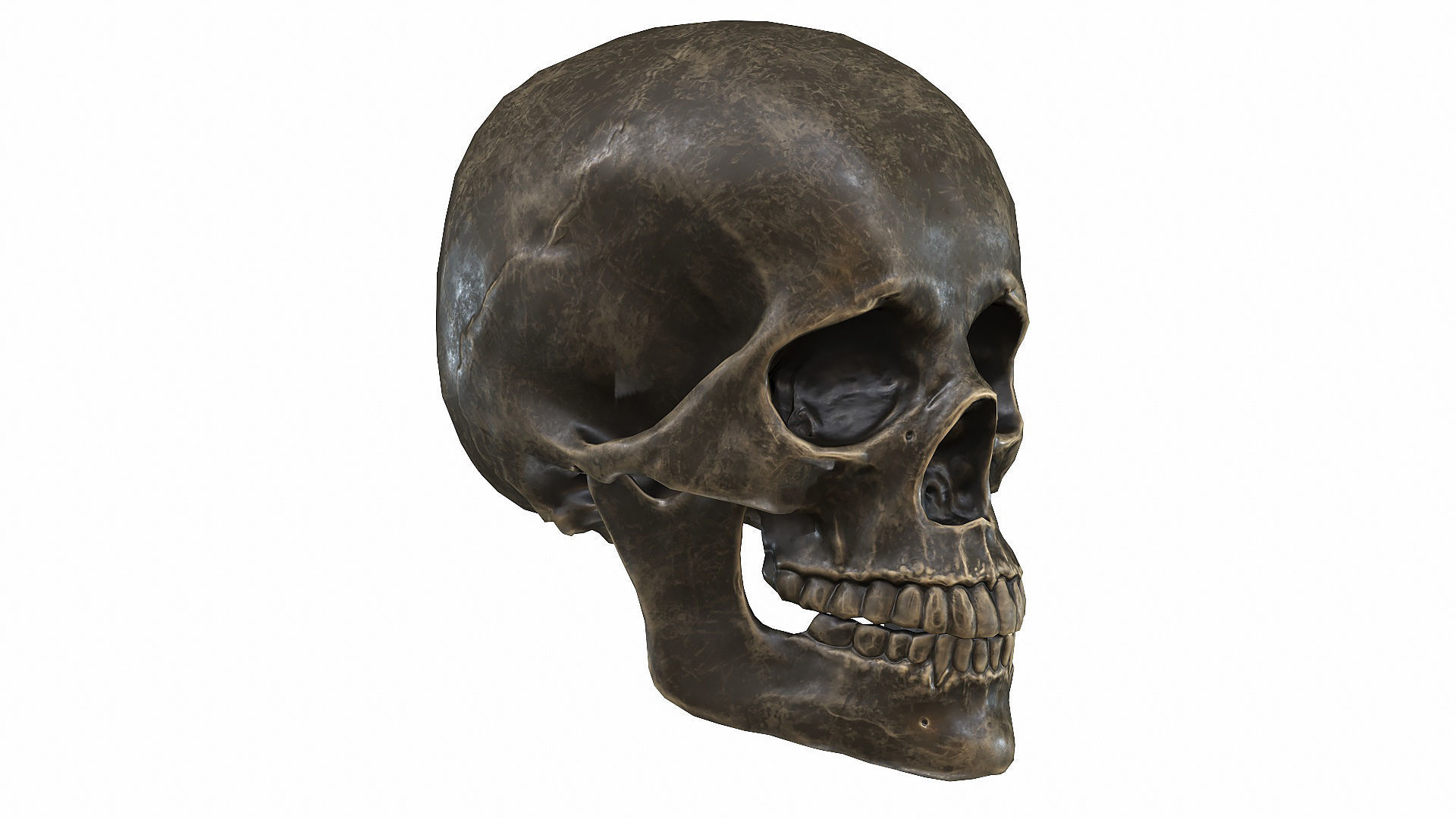 Skull LOW-POLY metal Low-poly 3D model_26