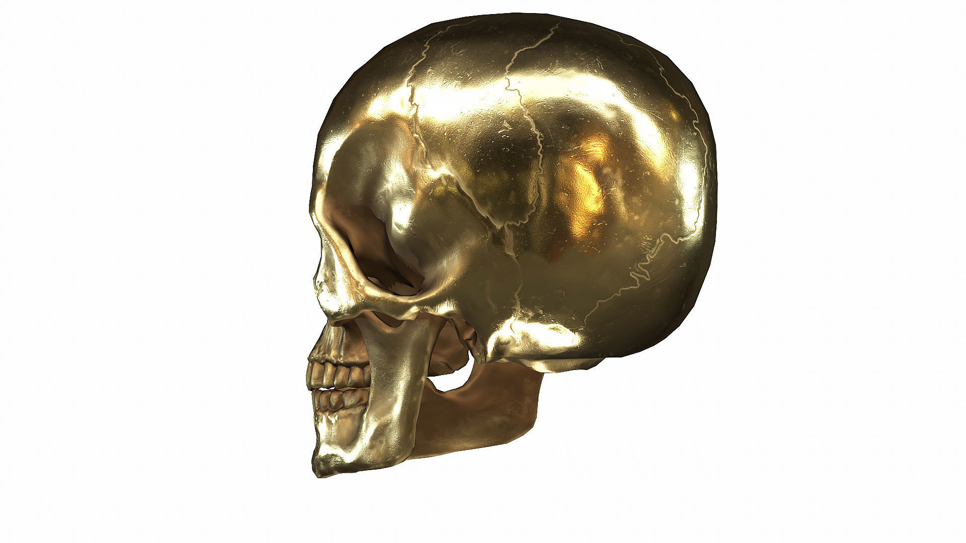 Skull LOW-POLY metal Low-poly 3D model_82