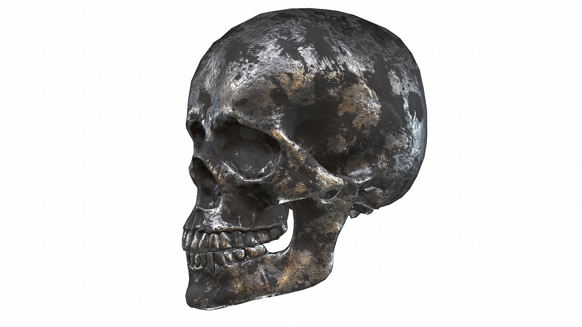 Skull LOW-POLY metal Low-poly 3D model_28
