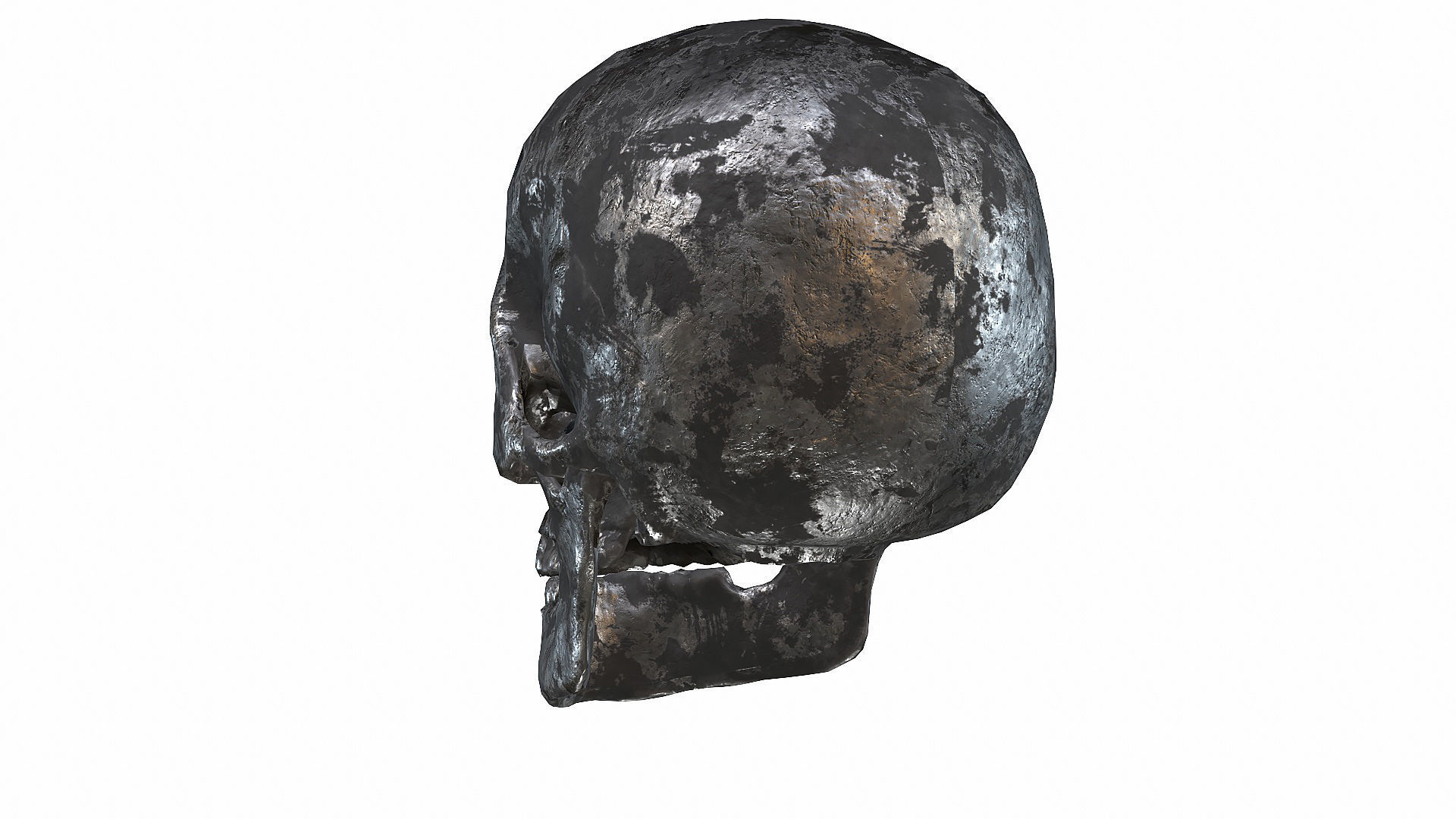 Skull LOW-POLY metal Low-poly 3D model_30