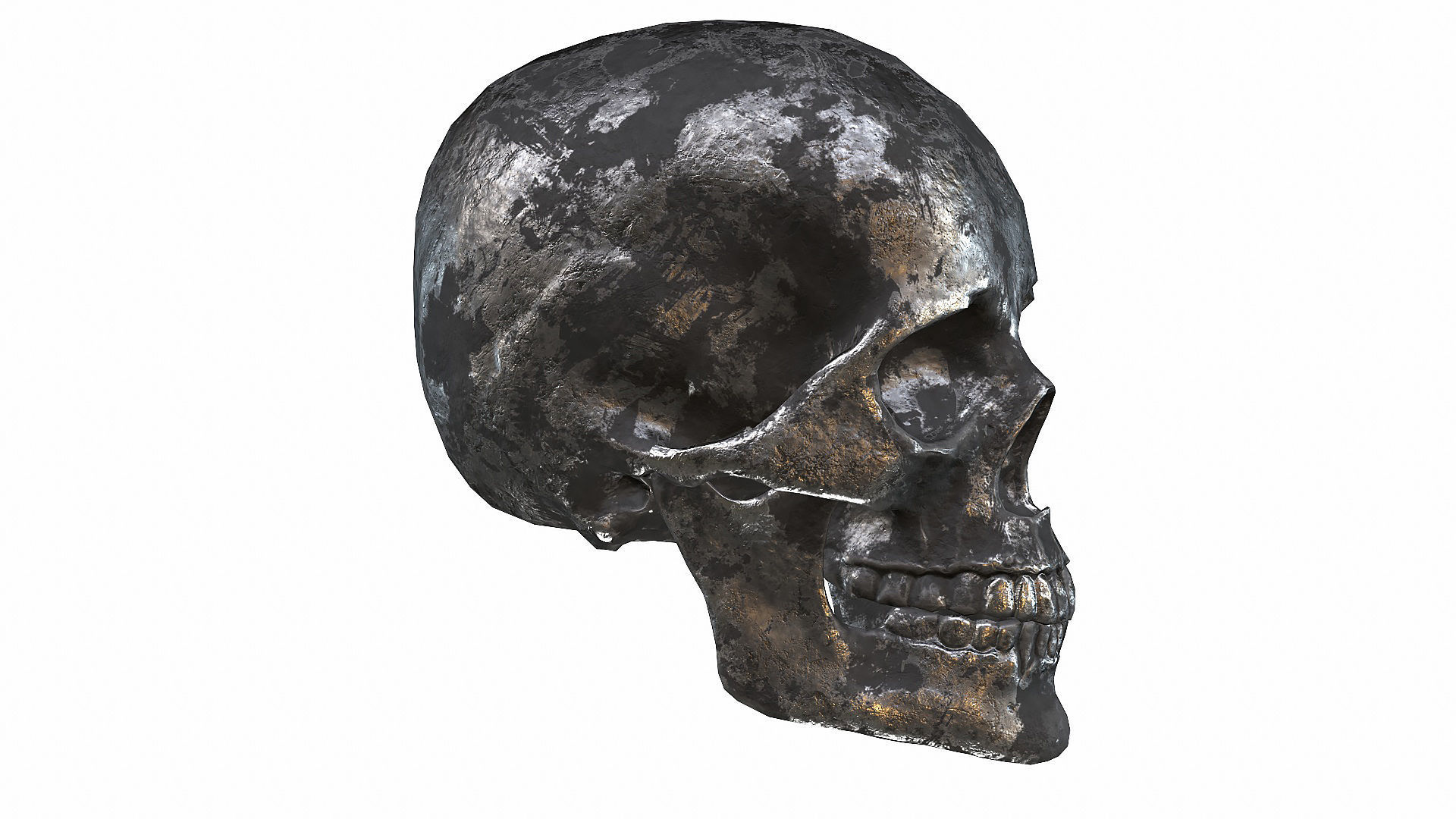 Skull LOW-POLY metal Low-poly 3D model_37
