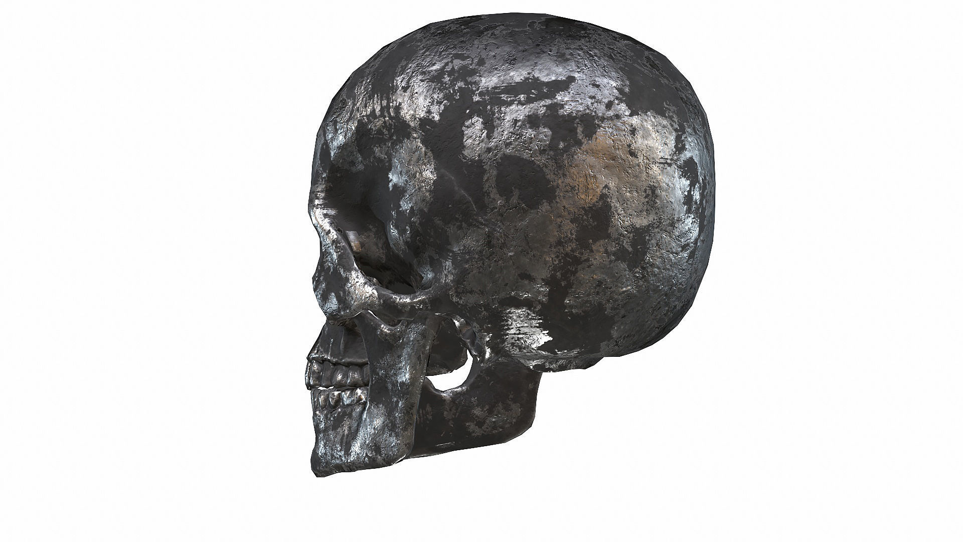 Skull LOW-POLY metal Low-poly 3D model_43