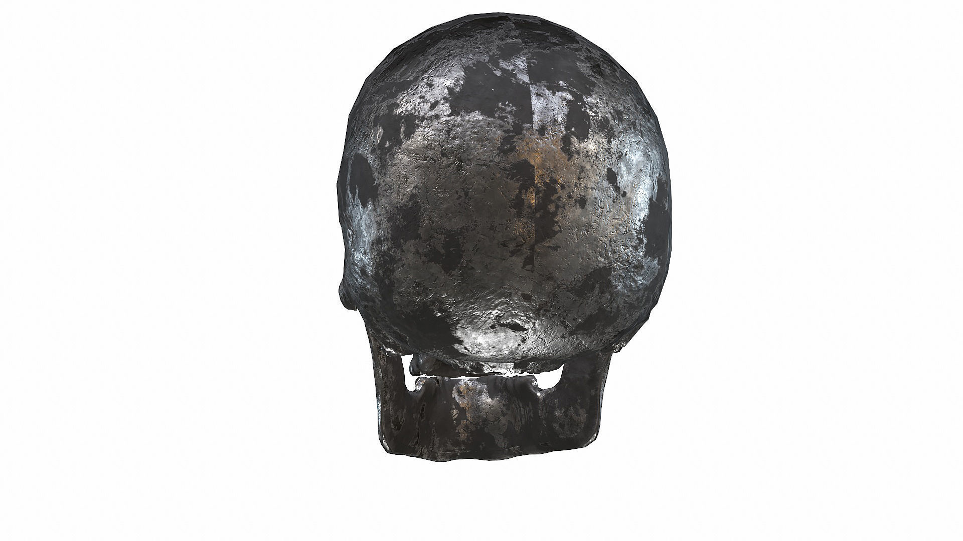Skull LOW-POLY metal Low-poly 3D model_62