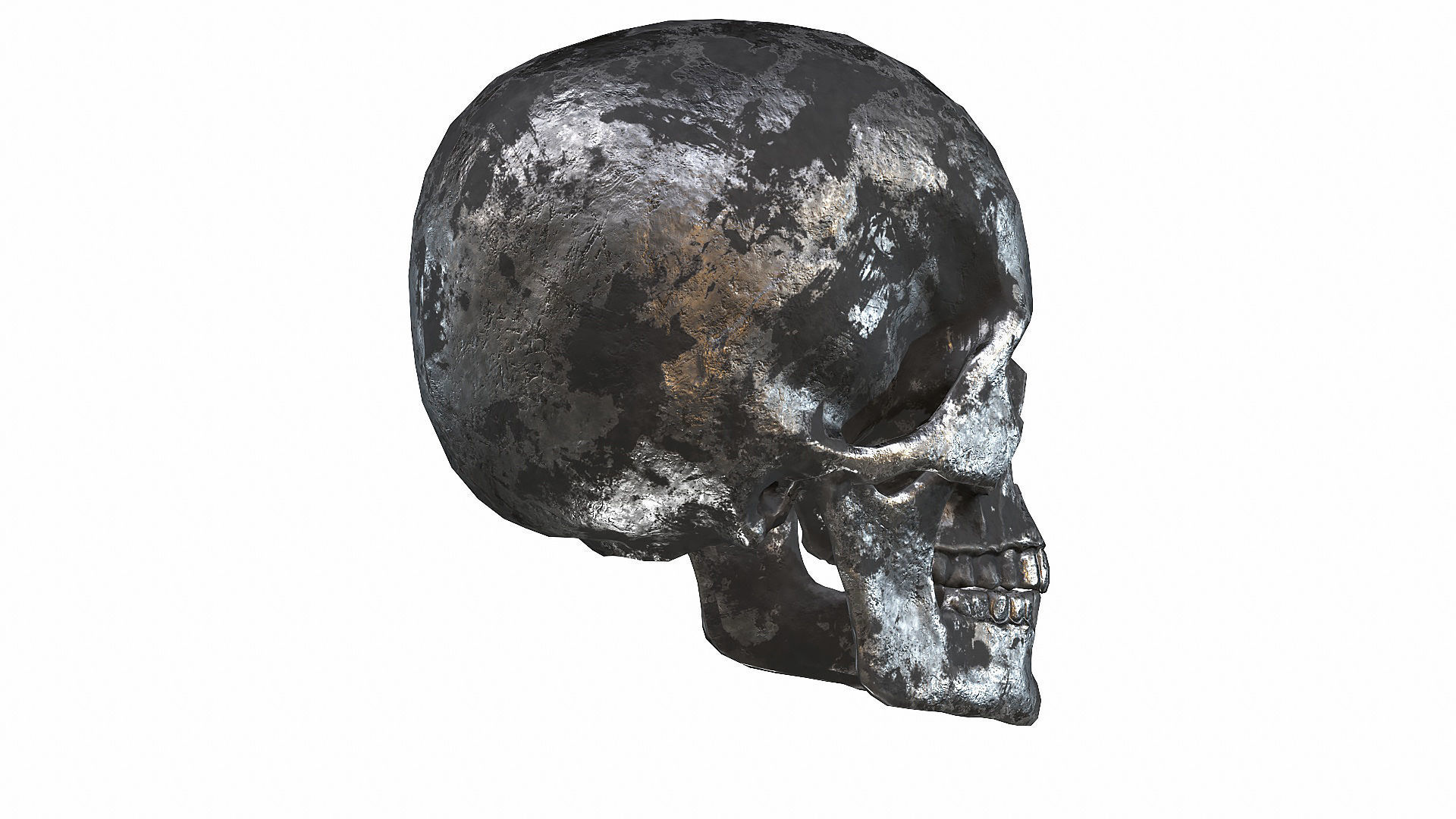 Skull LOW-POLY metal Low-poly 3D model_44