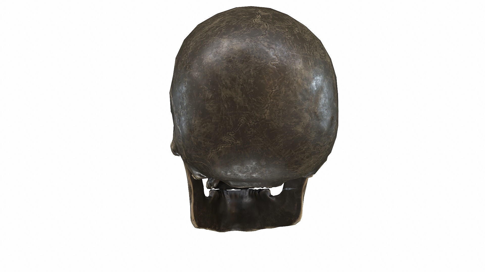 Skull LOW-POLY metal Low-poly 3D model_36