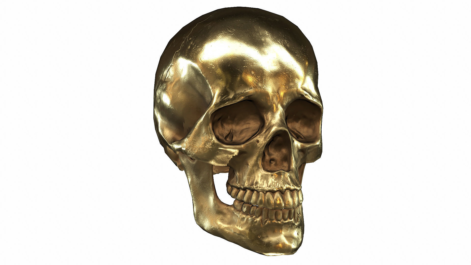 Skull LOW-POLY metal Low-poly 3D model_91