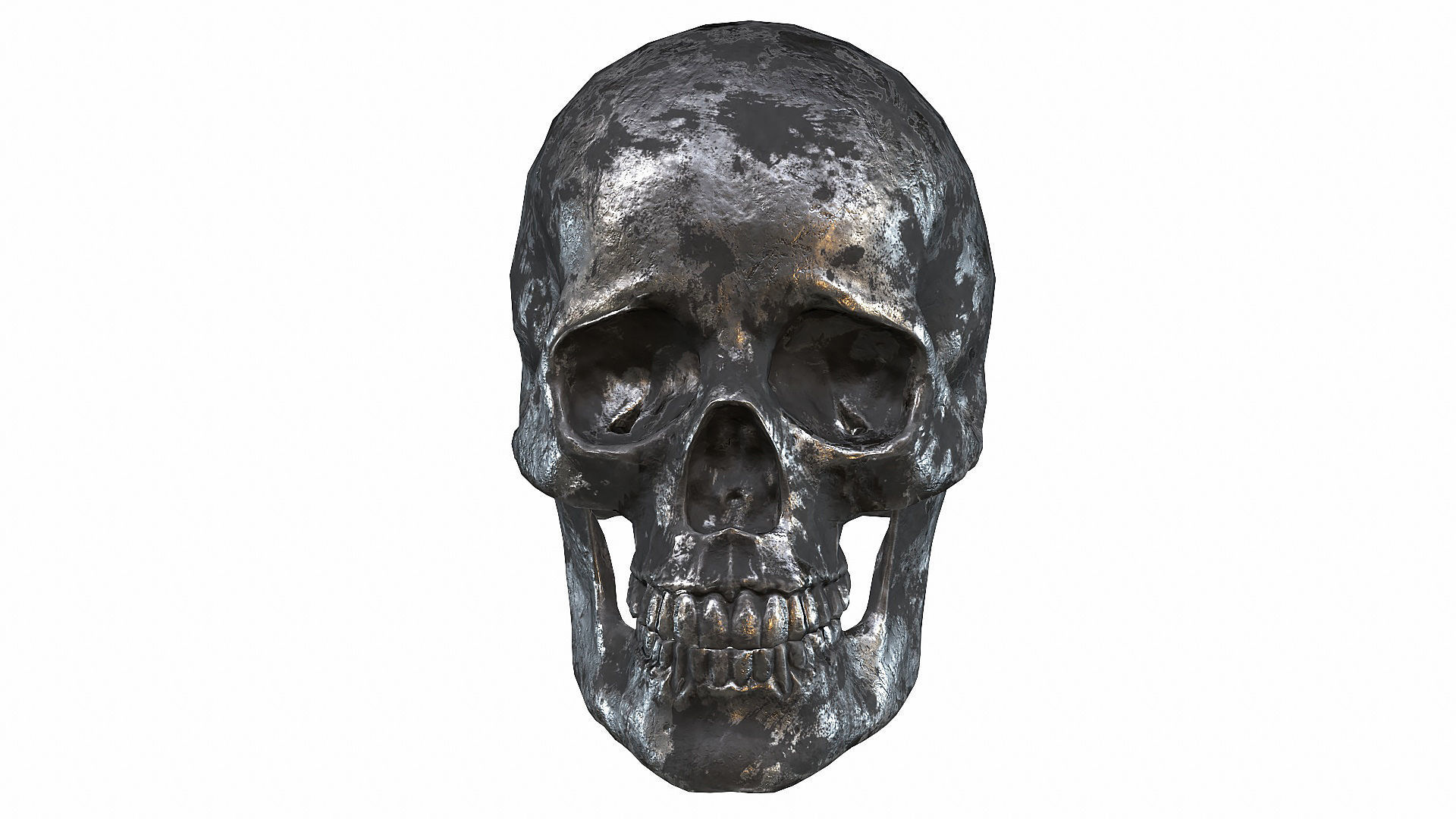 Skull LOW-POLY metal Low-poly 3D model_53