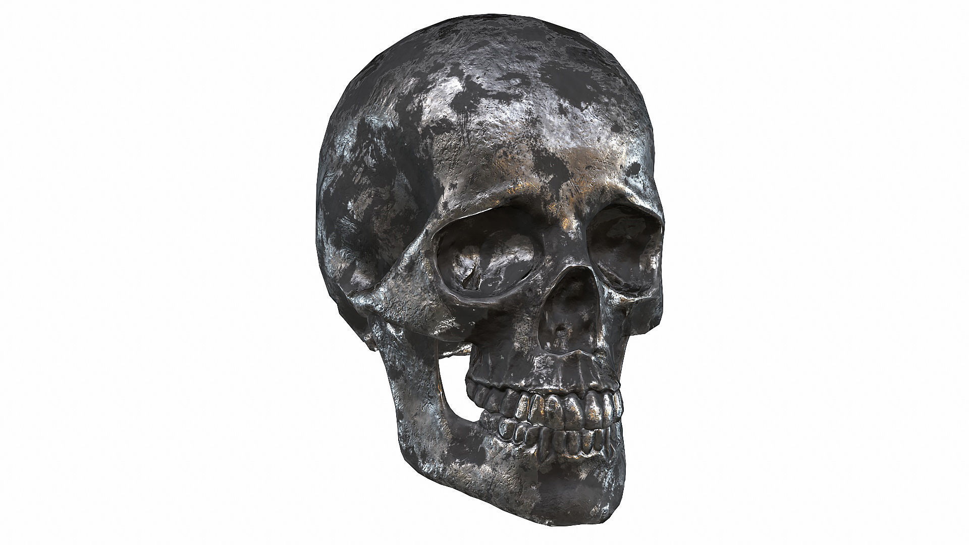 Skull LOW-POLY metal Low-poly 3D model_52